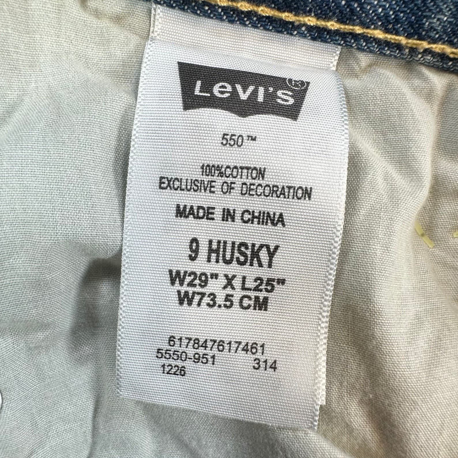 Levi's 550 Relaxed Jeans Boys 8 Husky Blue Cotton Tapered New Old Stock - Thumbnail 8