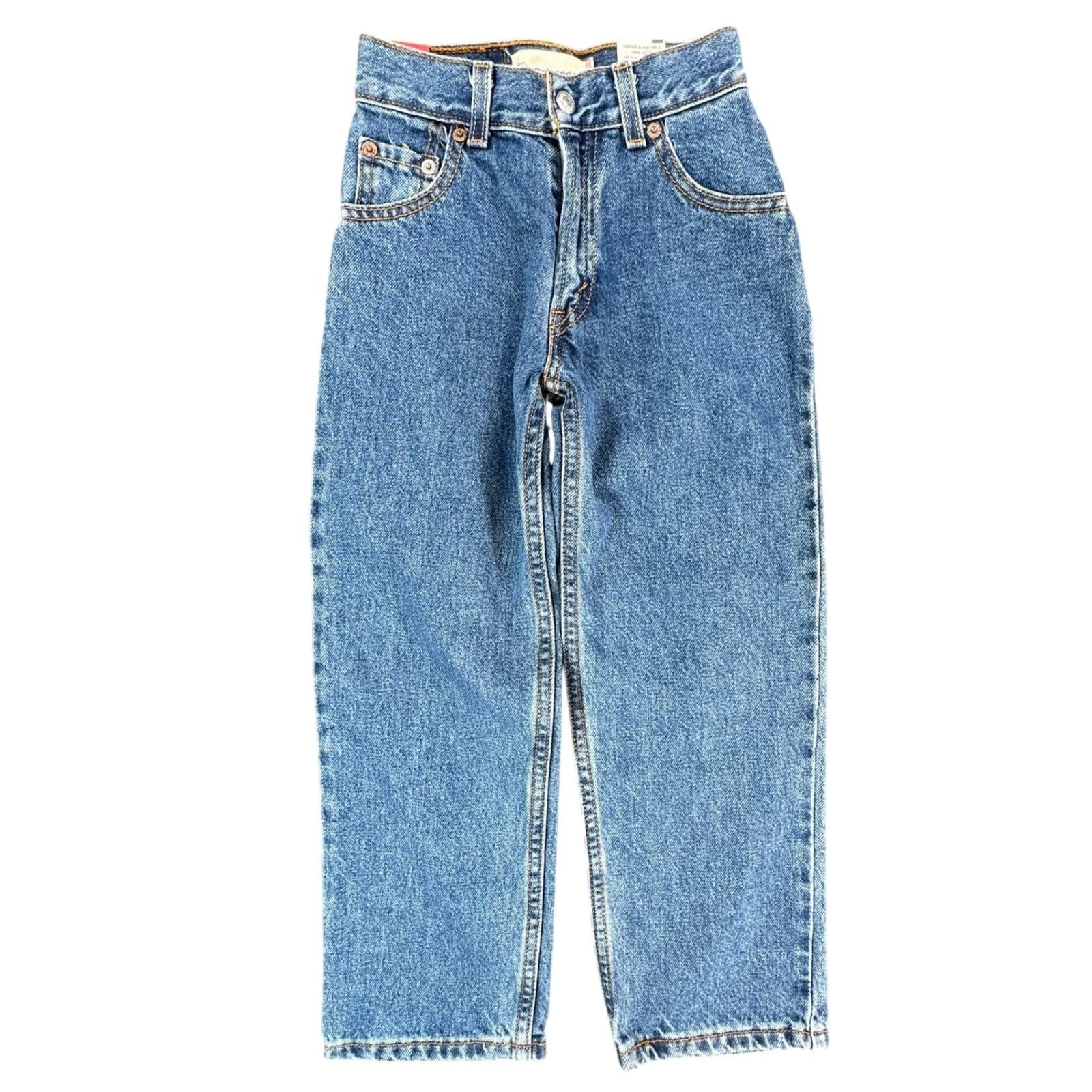 Levi's 550 Relaxed Fit Jeans Boys 7X Slim Medium Wash Cotton Denim New Old Stock - Thumbnail 2