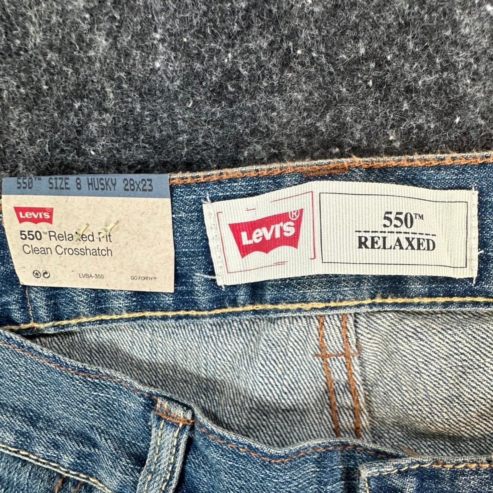 Levi's 550 Relaxed Jeans Boys 8 Husky Blue Cotton Tapered New Old Stock - Thumbnail 7