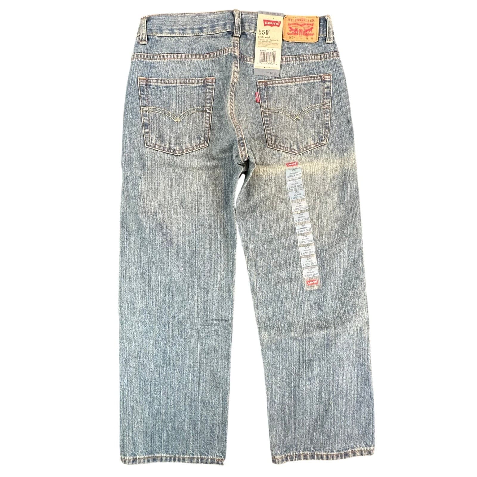 Levi's 550 Relaxed Jeans Boys 8 Husky Blue Cotton Tapered New Old Stock - Thumbnail 2