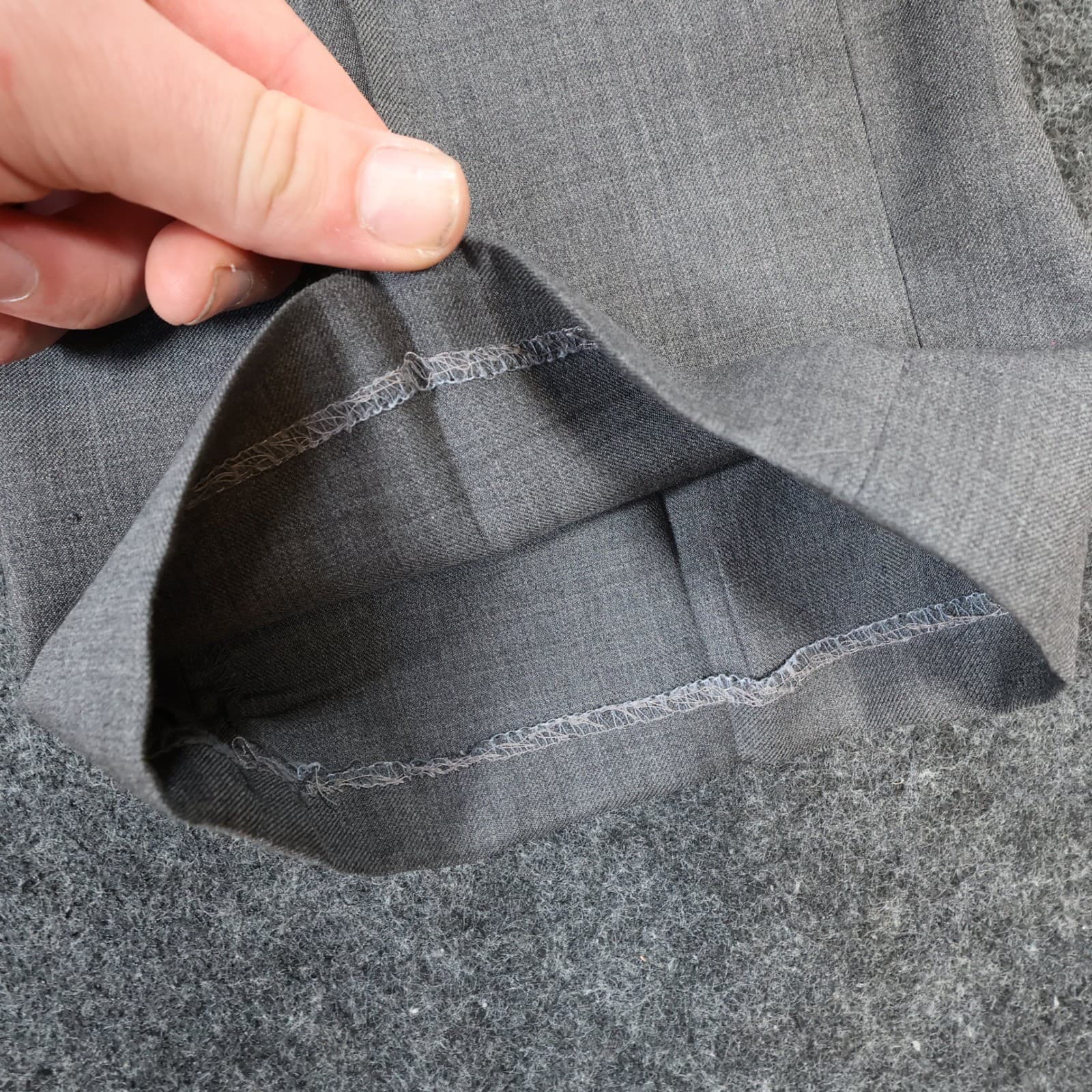 Stafford Dress Pants Mens 34x32 Gray Worsted Wool Blend Pleated Cuffed Slacks - Thumbnail 14