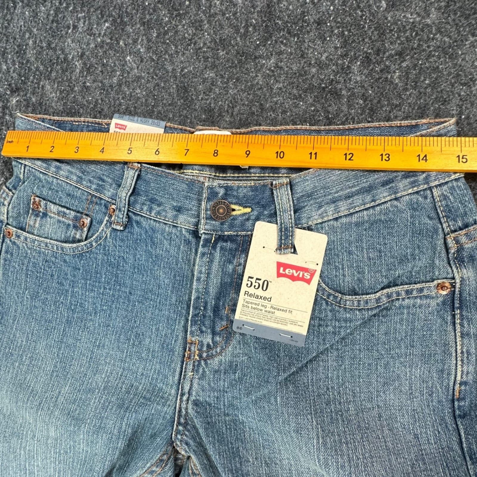 Levi's 550 Relaxed Jeans Boys 8 Husky Blue Cotton Tapered New Old Stock - Thumbnail 6