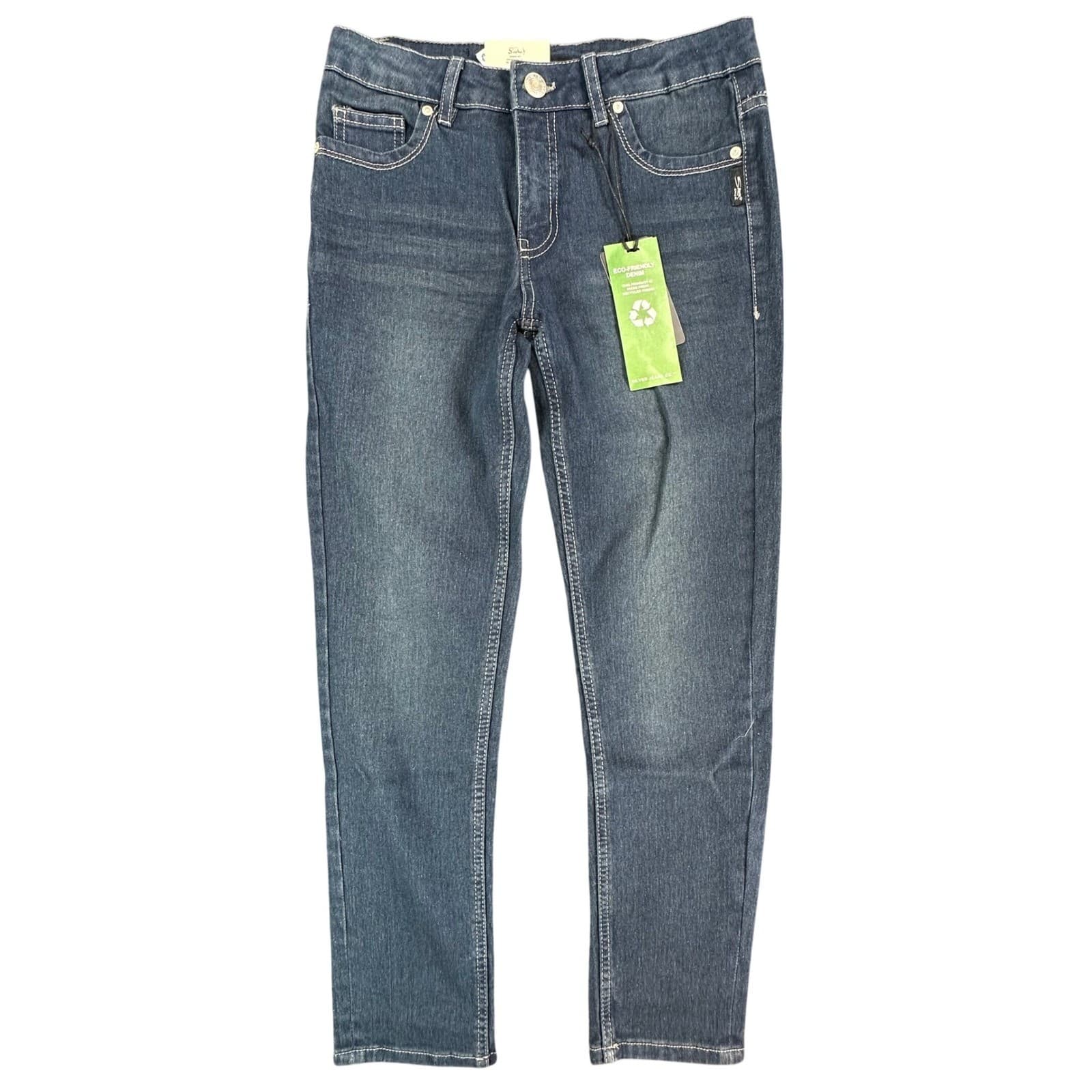 Silver Jeans Co Sasha Skinny Jeans Girls 10 Blue Cotton Blend Slim Fit Eco Denim - Thumbnail 2