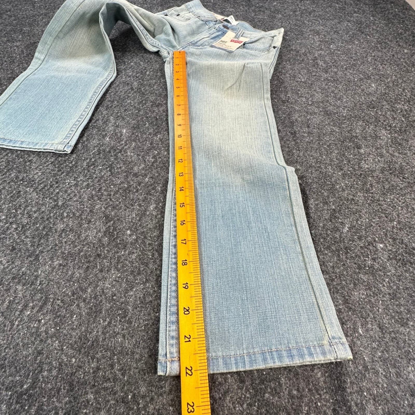 Levi's 505 Jeans Boys Size 8 Light Wash Cotton Regular Straight Leg NOS - Thumbnail 4