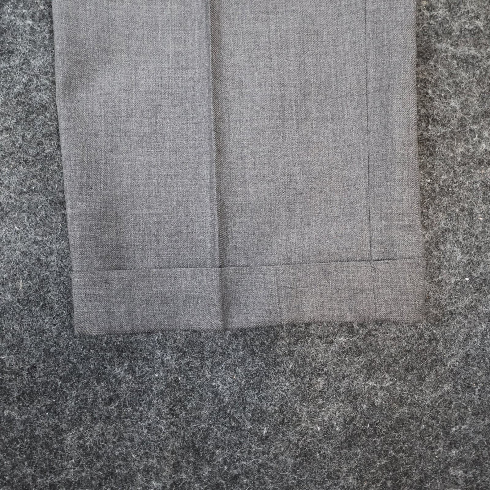 Stafford Dress Pants Mens 34x32 Gray Worsted Wool Blend Pleated Cuffed Slacks - Thumbnail 13