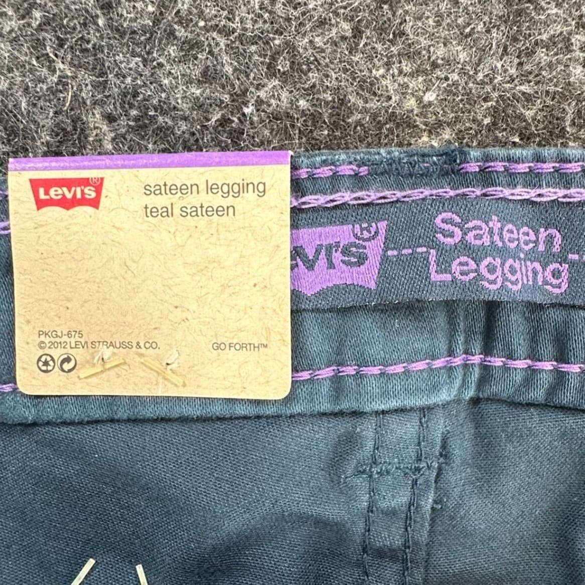 Levi's Sateen Legging Girls 12 Regular Teal Cotton Spandex Slim Stretch NOS - Thumbnail 8