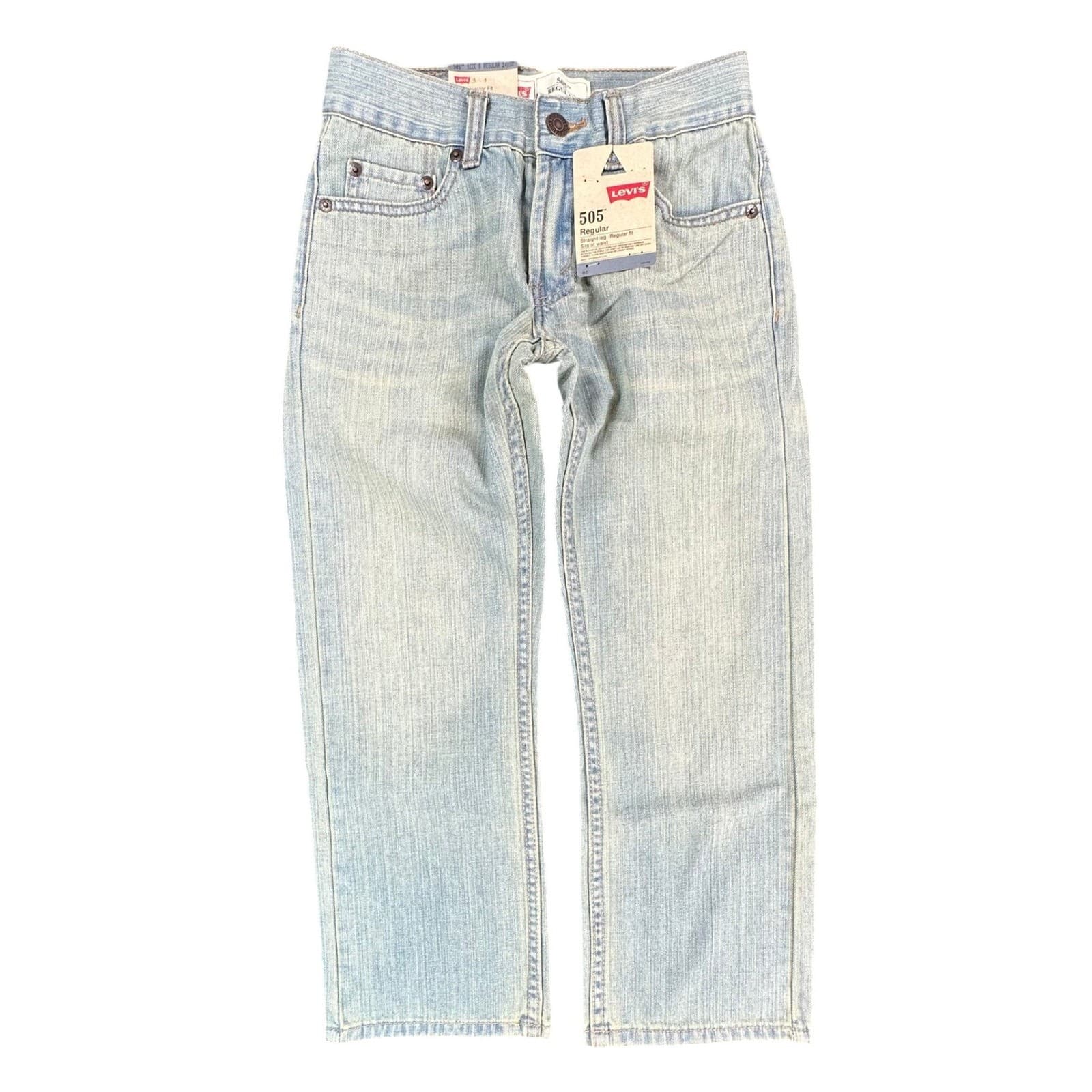Levi's 505 Jeans Boys Size 8 Regular Blue Cotton Straight Leg New Old Stock - Thumbnail 2