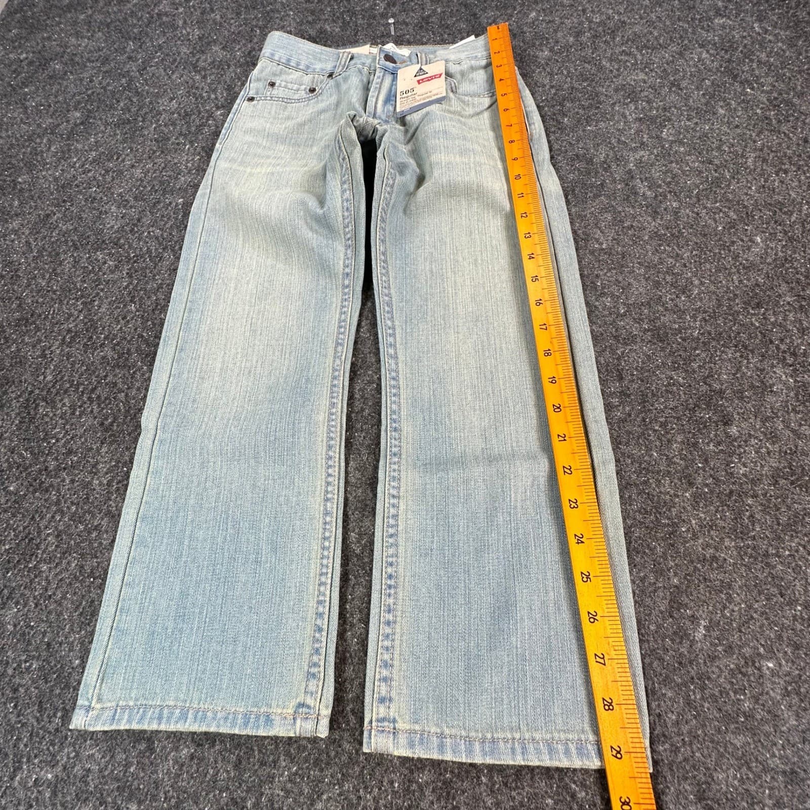 Levi's 505 Jeans Boys Size 8 Regular Blue Cotton Straight Leg New Old Stock - Thumbnail 3