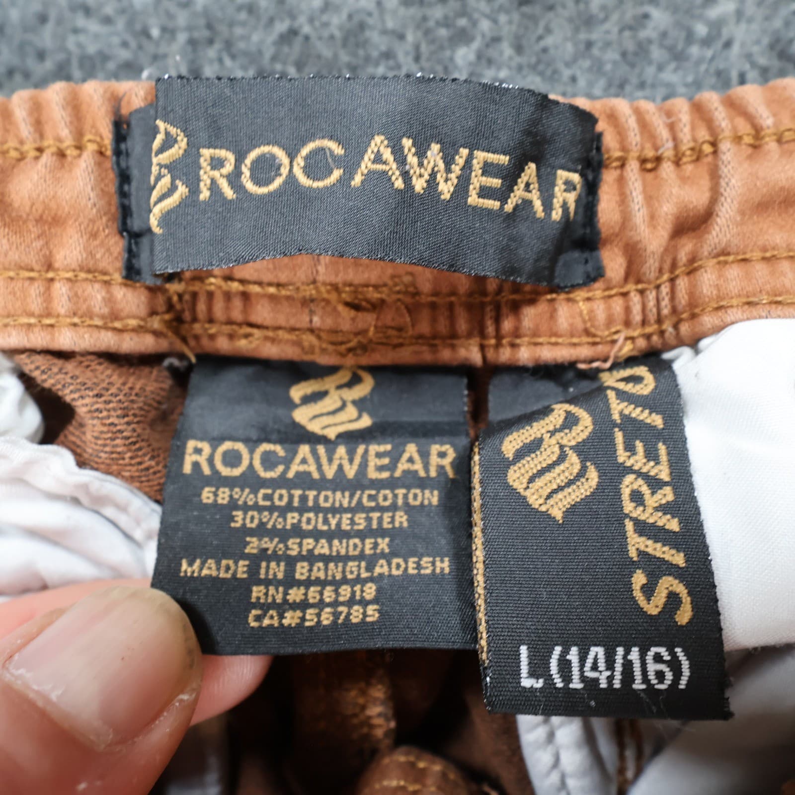 Rocawear Cargo Jogger Pants Boys L 14/16 Brown Cotton Stretch Utility Streetwear - Thumbnail 7