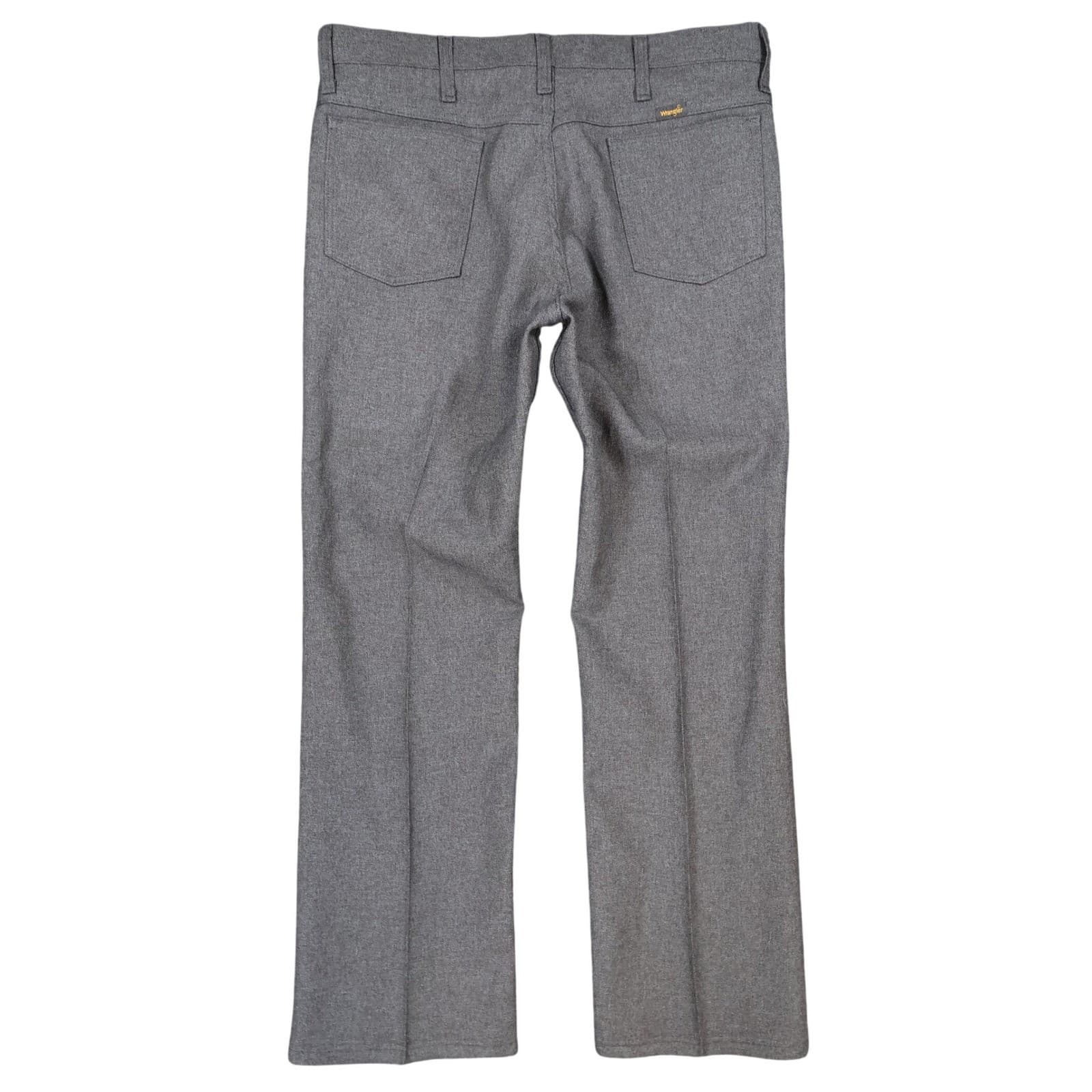 Wrangler Wrancher Dress Jeans Mens 36x30 Gray Polyester Regular Western Cowboy - Thumbnail 2