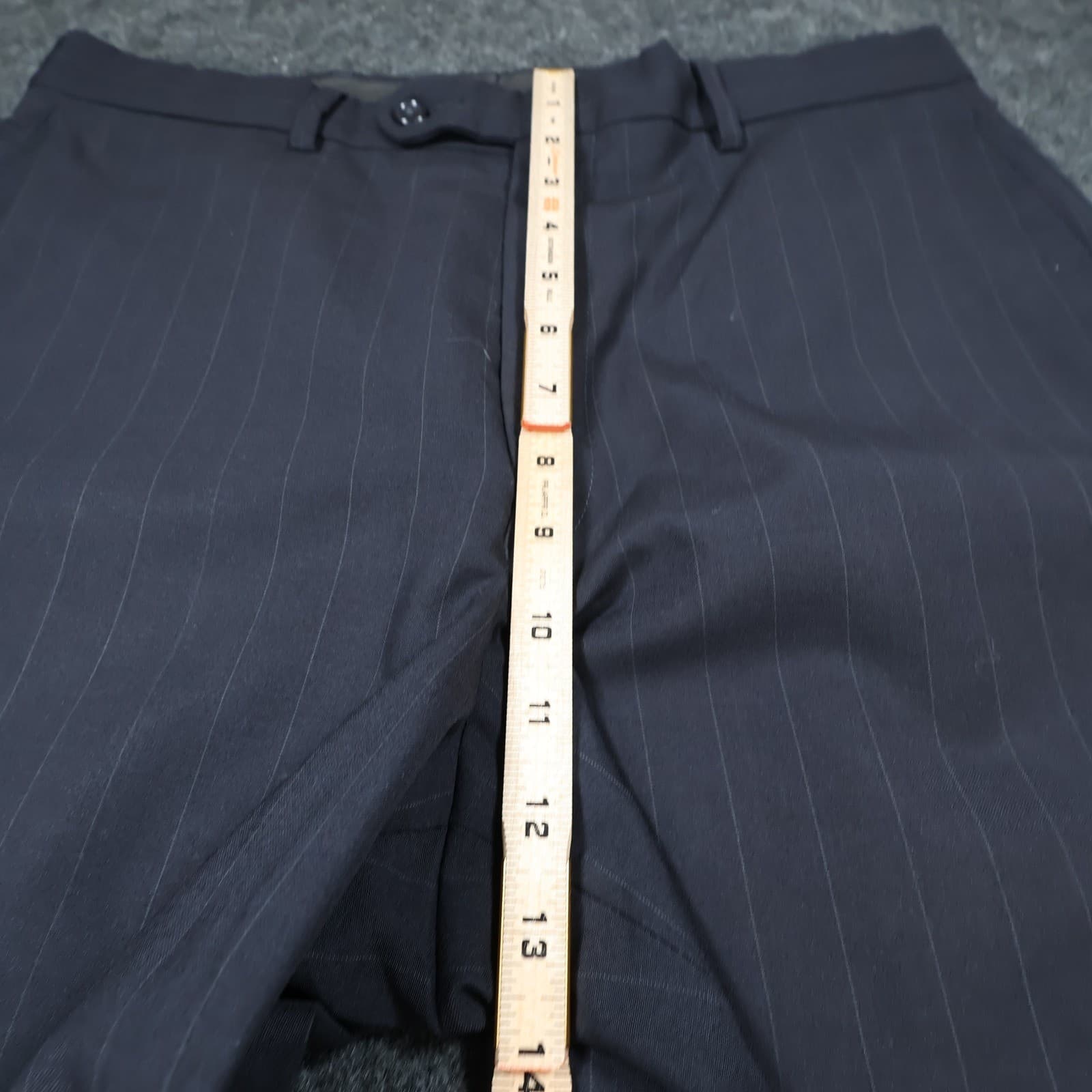Jos. A. Bank Dress Pants Mens 34x27 Gray Wool Pinstripe Straight Trousers - Thumbnail 5