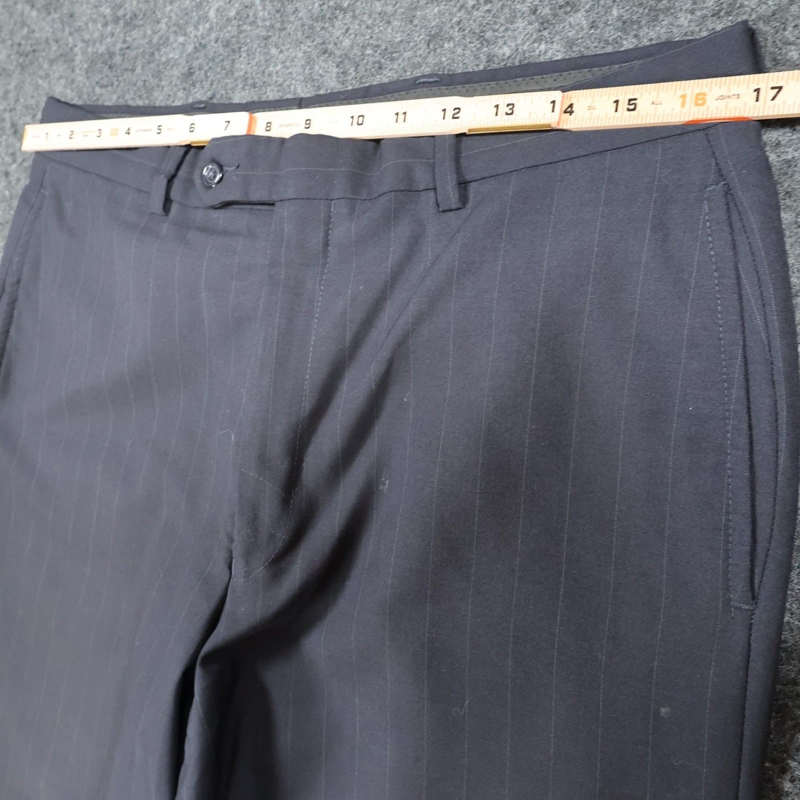 Jos. A. Bank Dress Pants Mens 34x27 Gray Wool Pinstripe Straight Trousers - Thumbnail 6