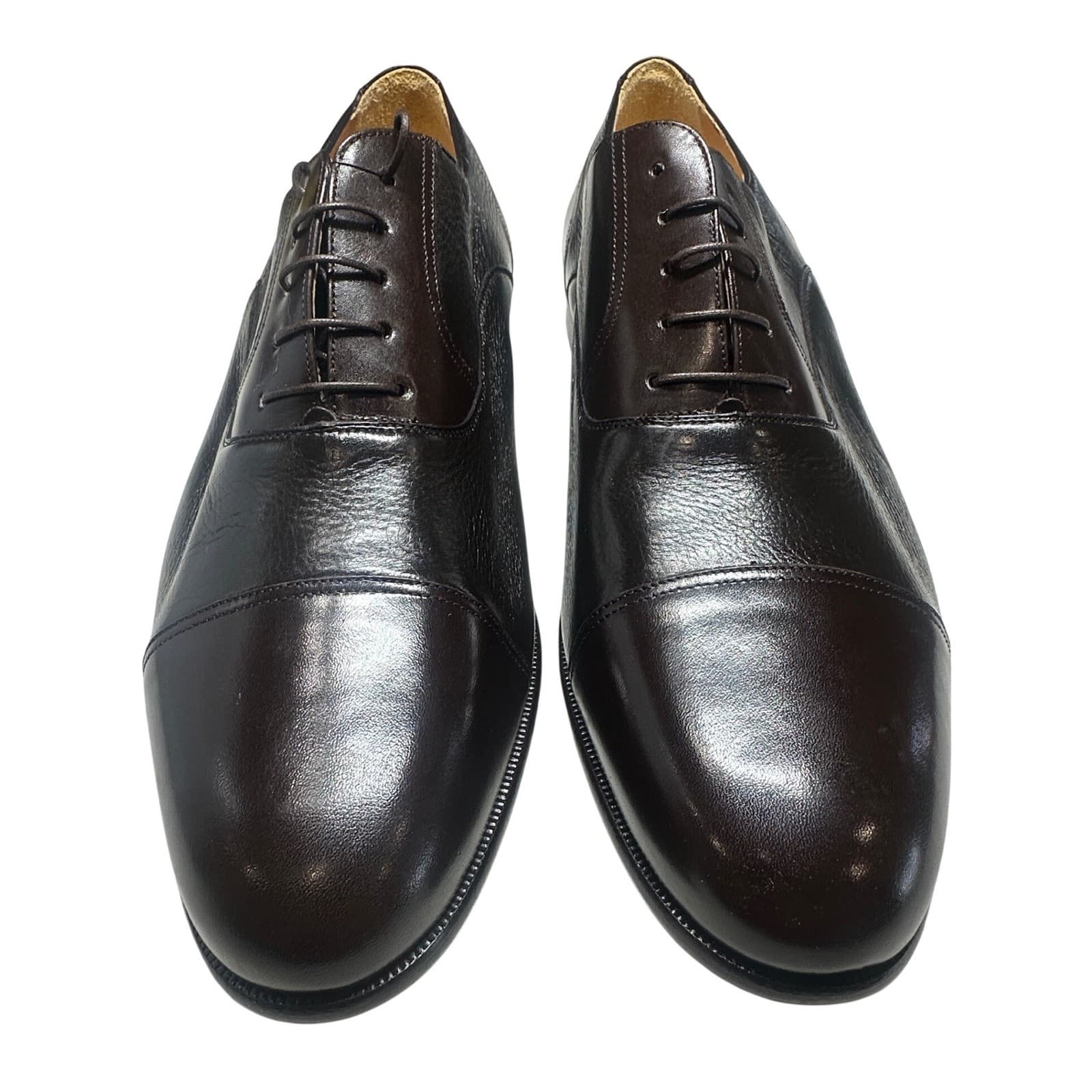 Massimo Emporio Oxford Mens 13 M Brown New Deerskin Leather Cap Toe Dress Shoes - Thumbnail 3