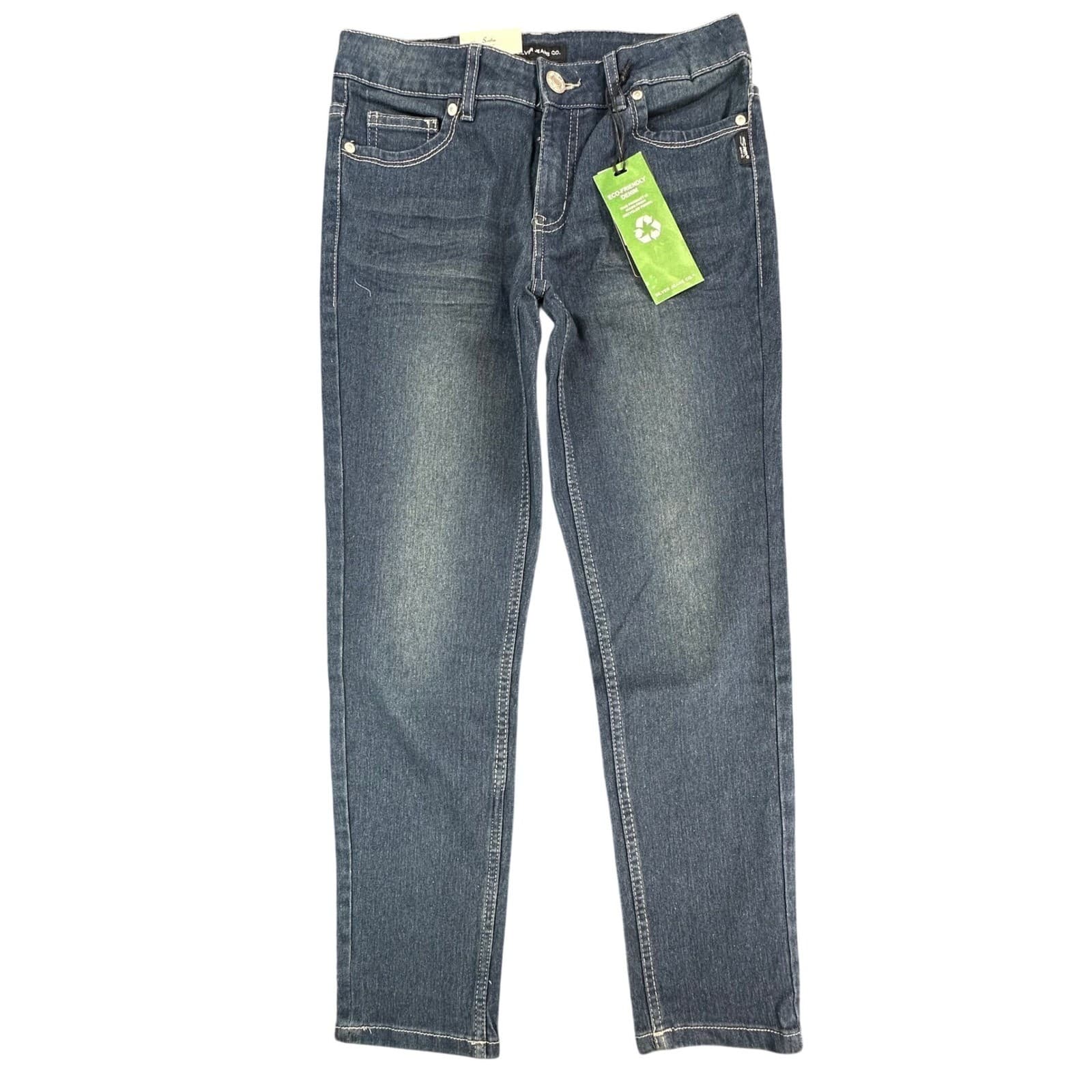 Silver Jeans Co Sasha Skinny Jeans Girls 10 Blue Cotton Blend Slim Fit SASHA1332 - Thumbnail 2