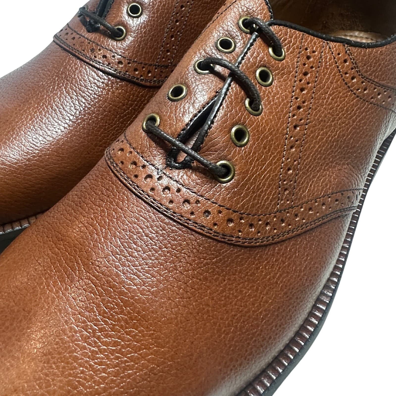Duck Head Steadman Oxford Mens 13 M Rust Brown NEW Leather Dress Shoes 226610 - Thumbnail 5