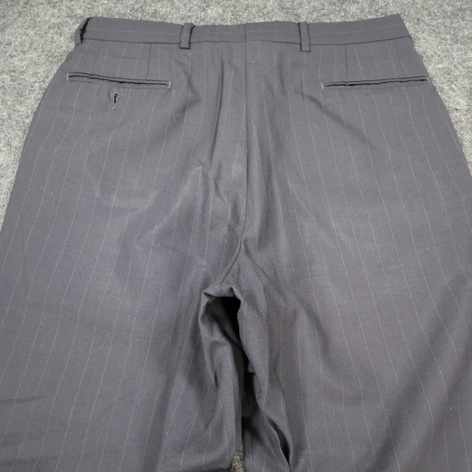 Jos. A. Bank Dress Pants Mens 34x27 Gray Wool Pinstripe Straight Trousers - Thumbnail 10