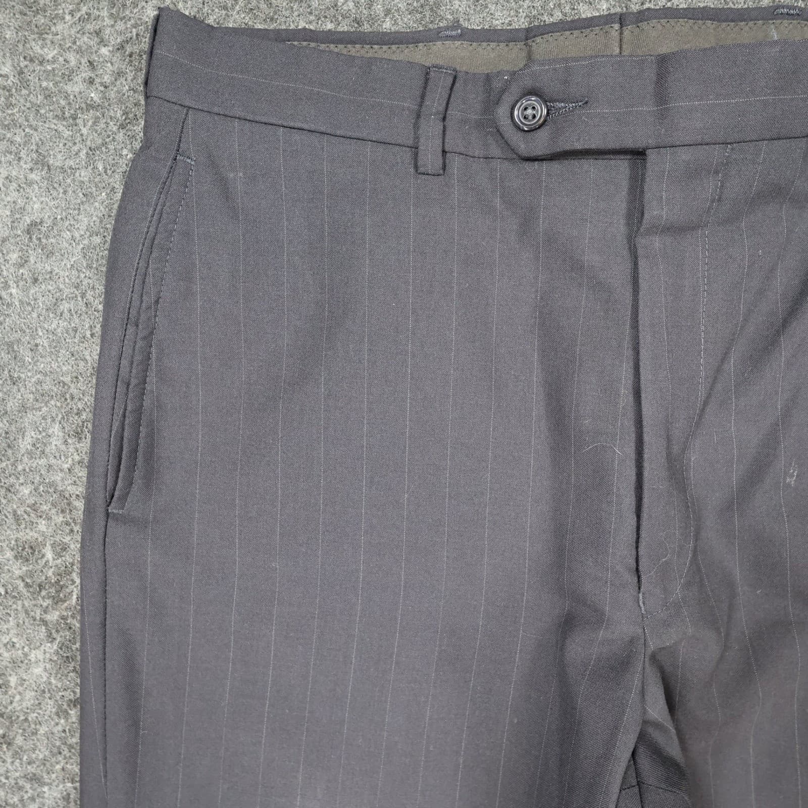 Jos. A. Bank Dress Pants Mens 34x27 Gray Wool Pinstripe Straight Trousers - Thumbnail 11