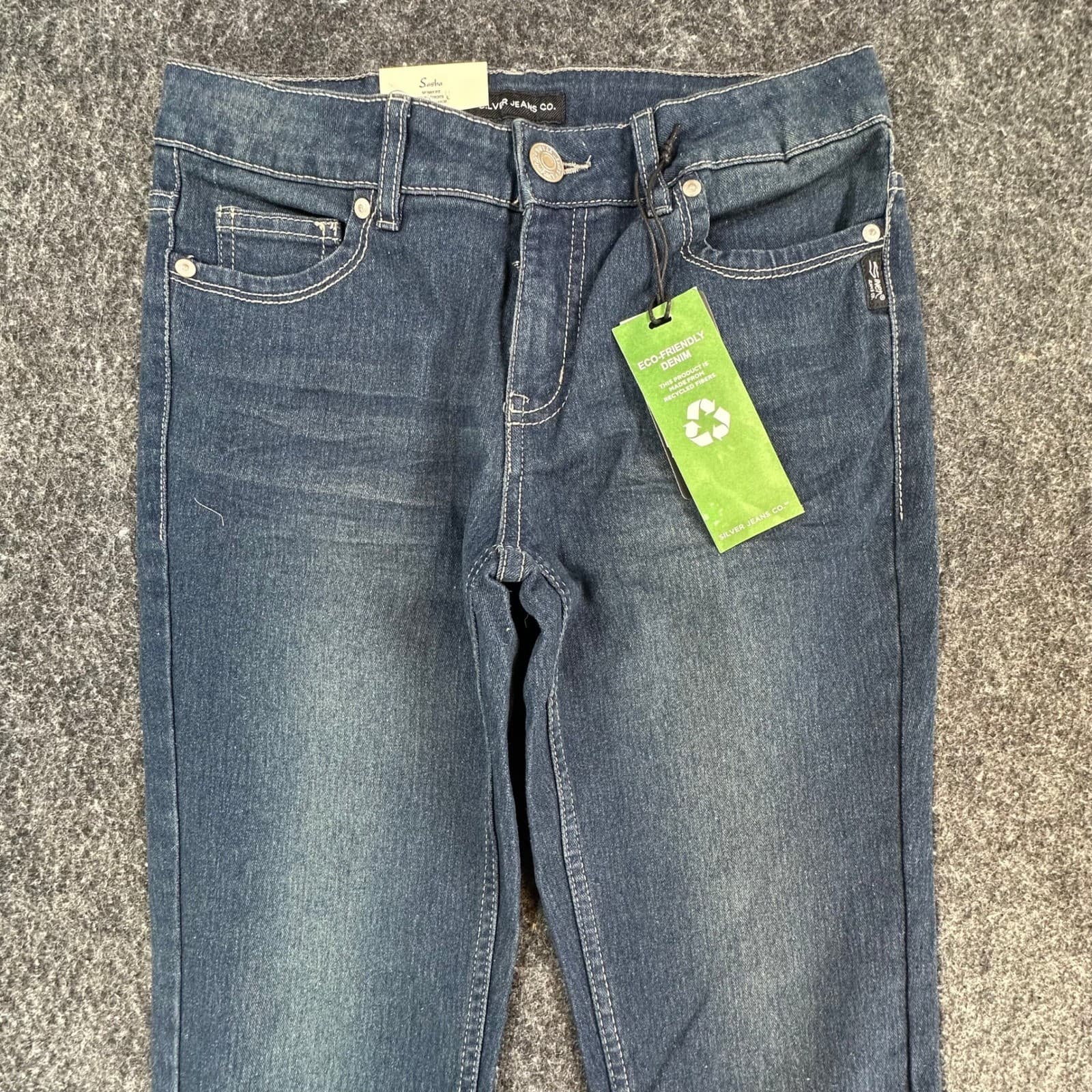 Silver Jeans Co Sasha Skinny Jeans Girls 10 Blue Cotton Blend Slim Fit SASHA1332 - Thumbnail 11