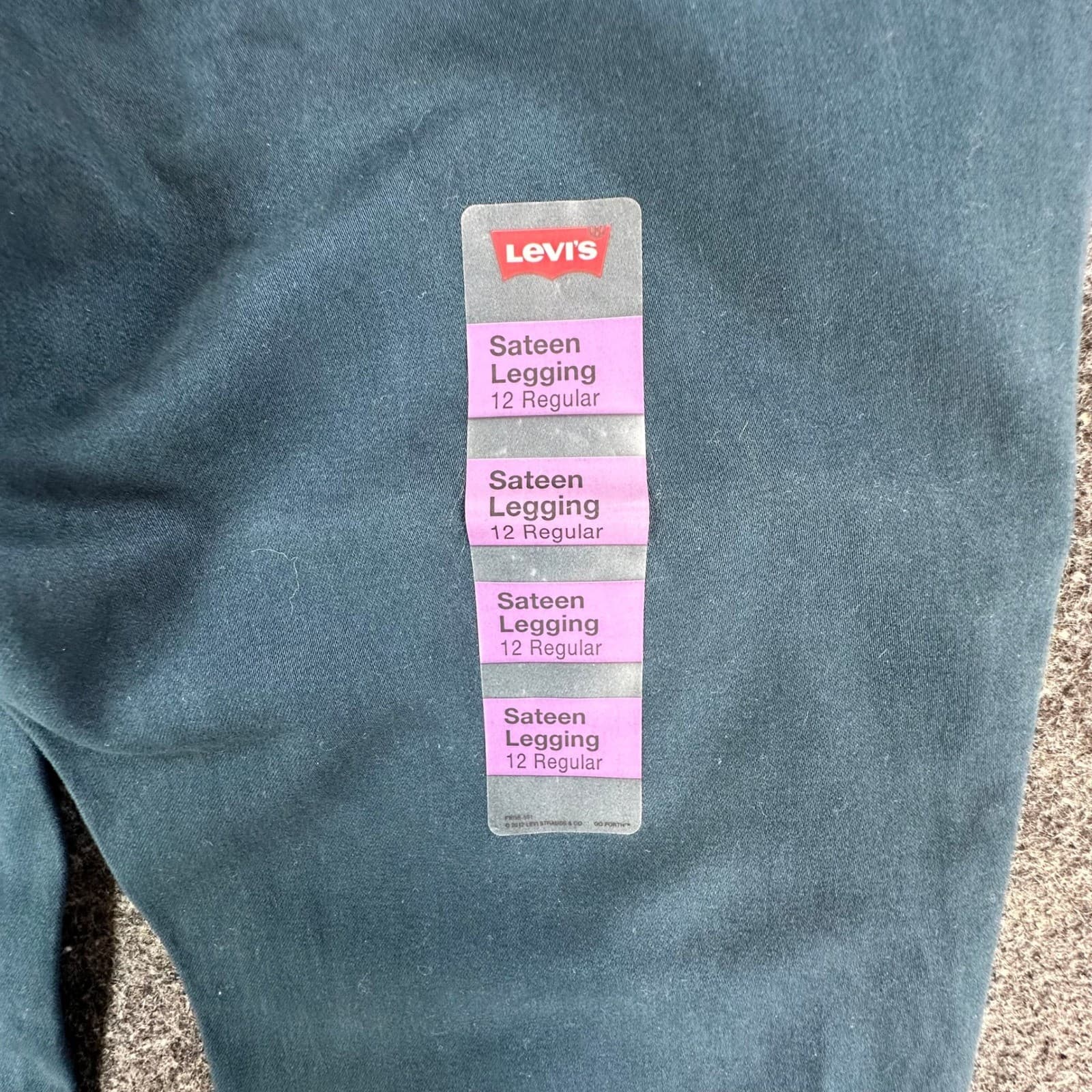 Levi's Sateen Legging Girls 12 Regular Teal Cotton Spandex Slim Stretch NOS - Thumbnail 12