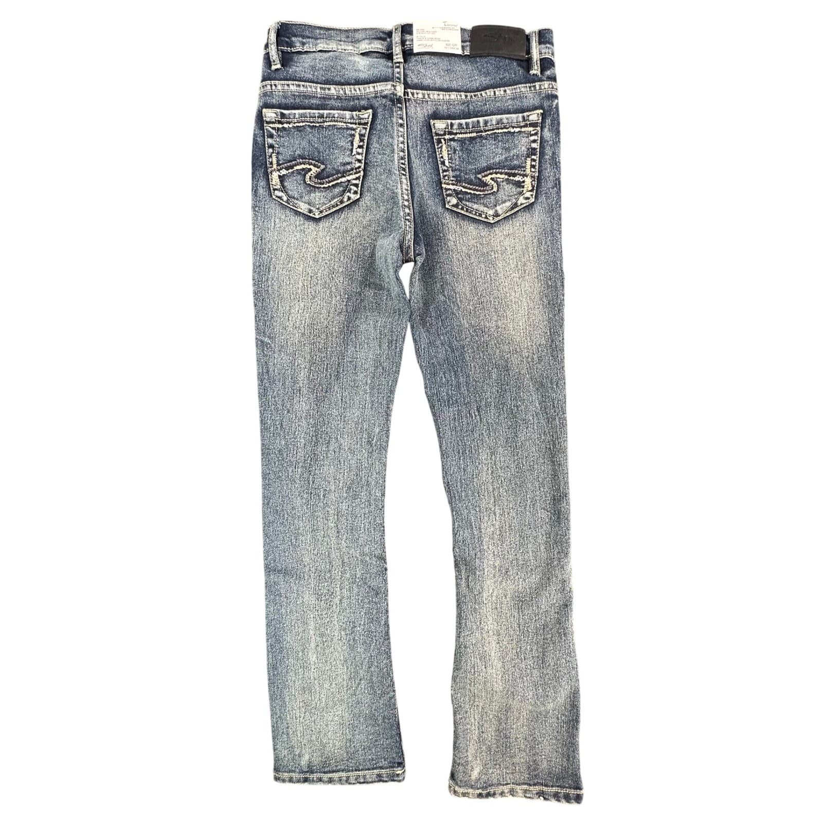 Silver Jeans Co Tammy Slim Bootcut Girls Size 10 Blue Denim Stretch Mid Rise NEW - Thumbnail 2
