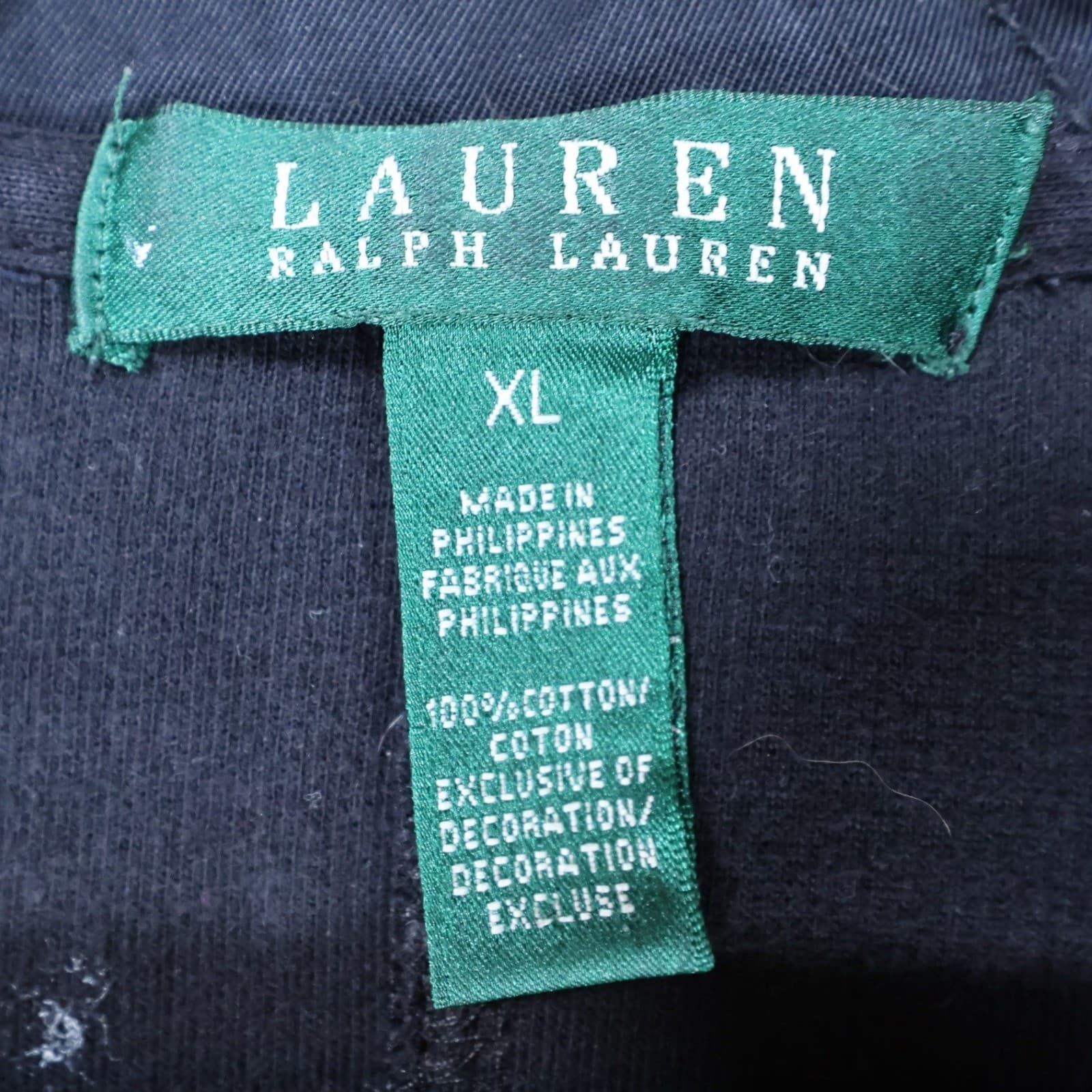Lauren Ralph Lauren Jacket Womens XL Black Cotton Full Zip Utility Field Coat - Thumbnail 8