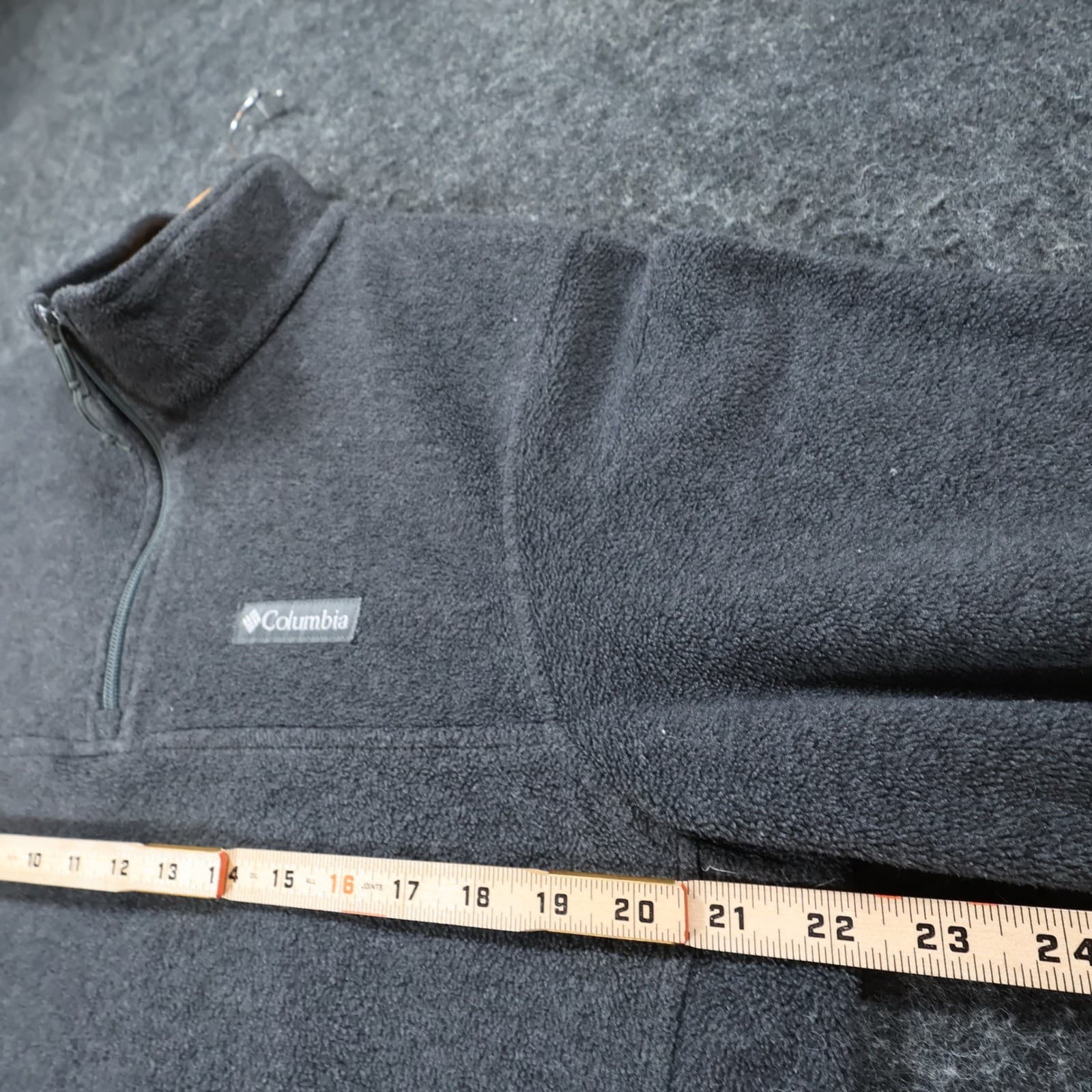 Columbia Fleece Pullover Mens Medium Gray Polyester Quarter Zip Hiking Sweater - Thumbnail 3