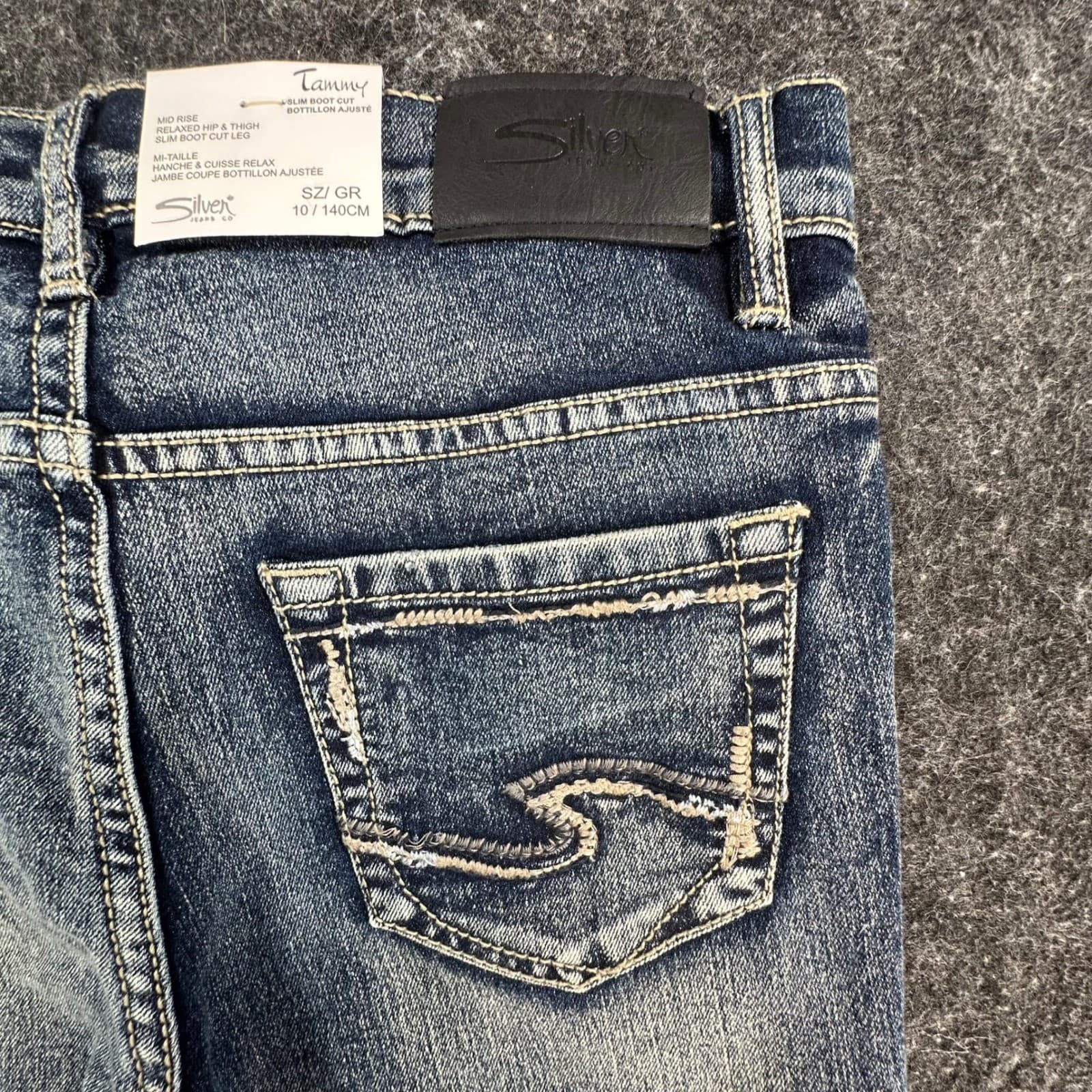 Silver Jeans Co Tammy Slim Bootcut Girls Size 10 Blue Denim Stretch Mid Rise NEW - Thumbnail 16