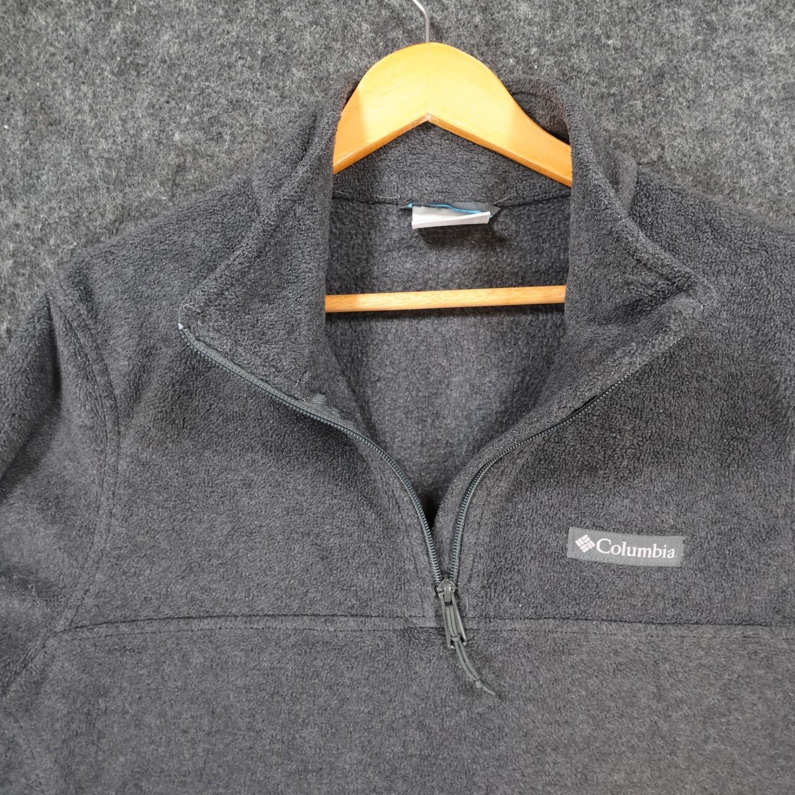 Columbia Fleece Pullover Mens Medium Gray Polyester Quarter Zip Hiking Sweater - Thumbnail 11