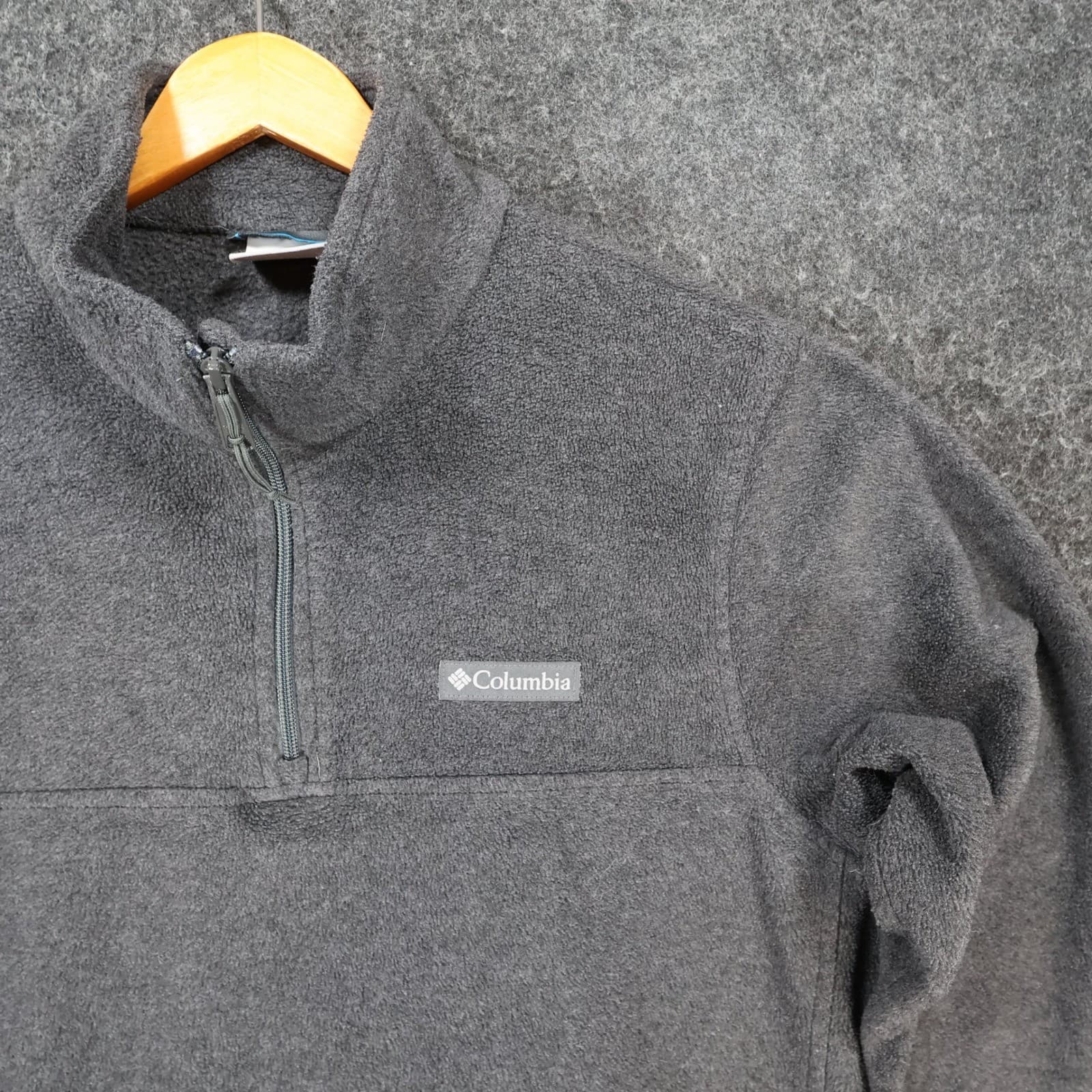 Columbia Fleece Pullover Mens Medium Gray Polyester Quarter Zip Hiking Sweater - Thumbnail 9