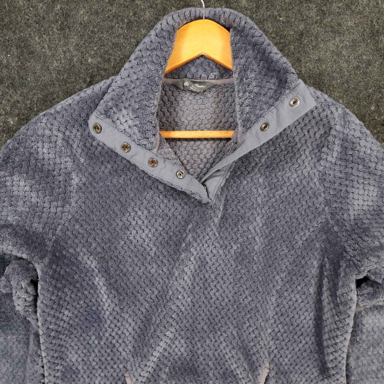 Eddie Bauer Fleece Pullover Womens Small Blue Polyester Snap Neck Honeycomb Cozy - Thumbnail 9