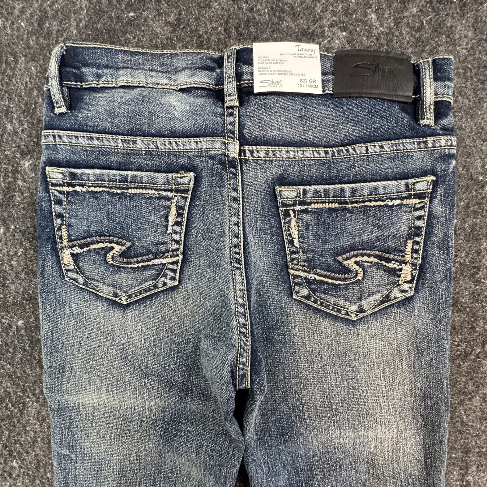 Silver Jeans Co Tammy Slim Bootcut Girls Size 10 Blue Denim Stretch Mid Rise NEW - Thumbnail 15