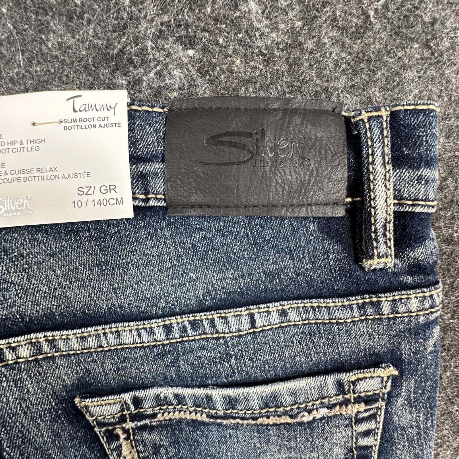 Silver Jeans Co Tammy Slim Bootcut Girls Size 10 Blue Denim Stretch Mid Rise NEW - Thumbnail 18