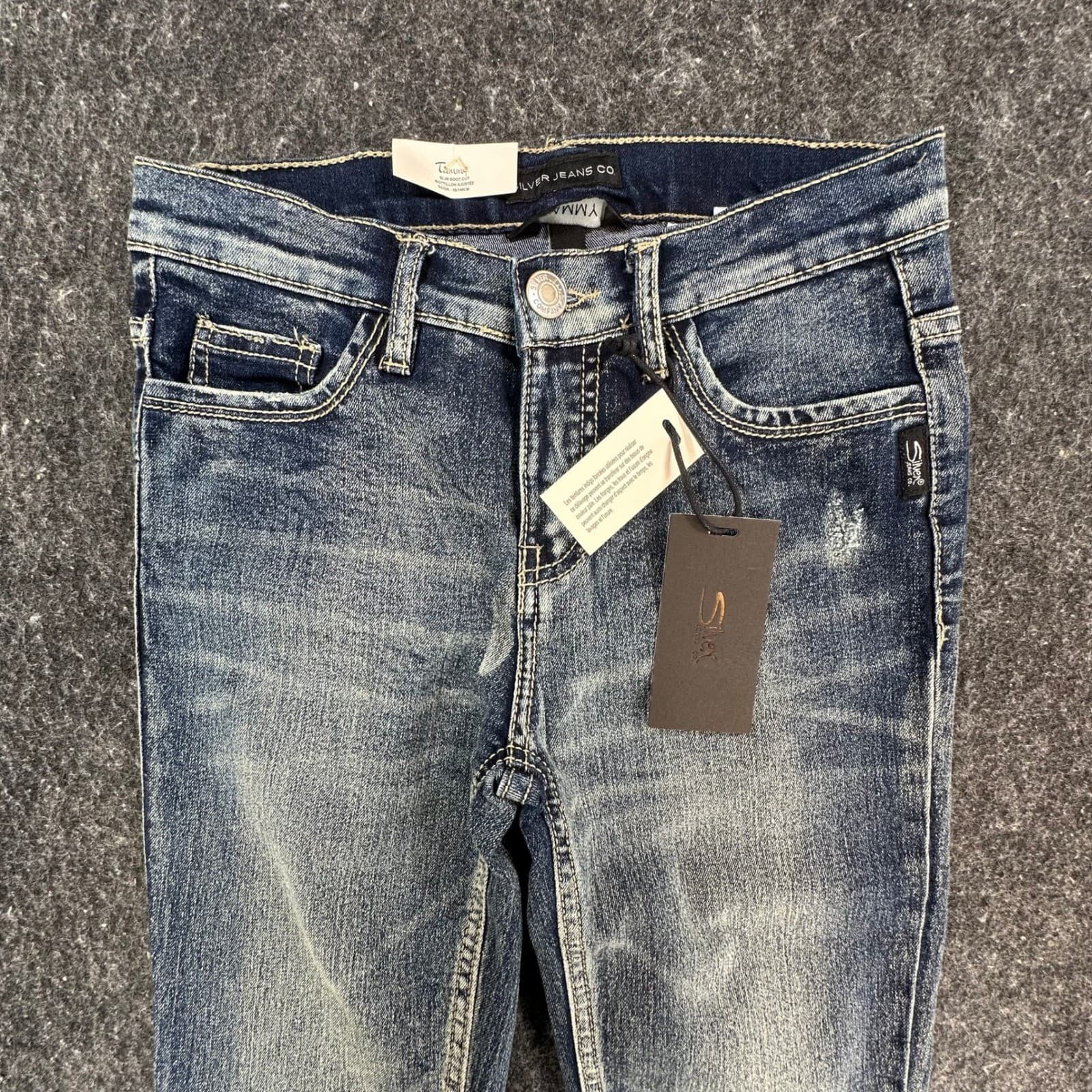 Silver Jeans Co Tammy Slim Bootcut Girls Size 10 Blue Denim Stretch Mid Rise NEW - Thumbnail 11