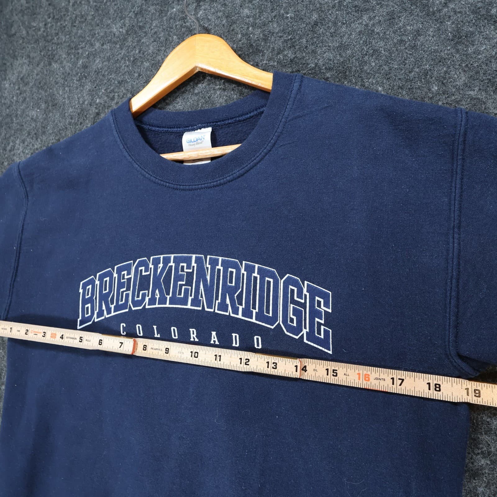 Gildan Breckenridge Colorado Sweatshirt Unisex Small Navy Blue Cotton Blend Crew - Thumbnail 3