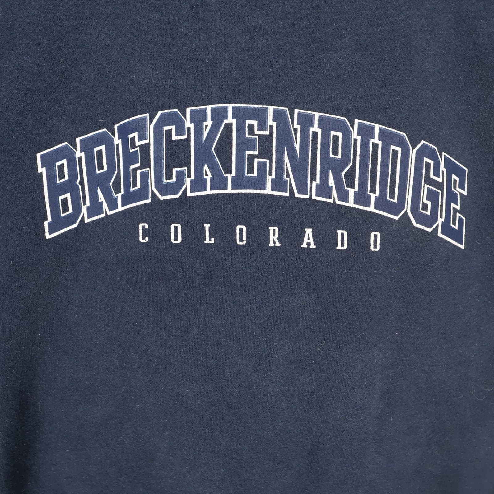 Gildan Breckenridge Colorado Sweatshirt Unisex Small Navy Blue Cotton Blend Crew - Thumbnail 9