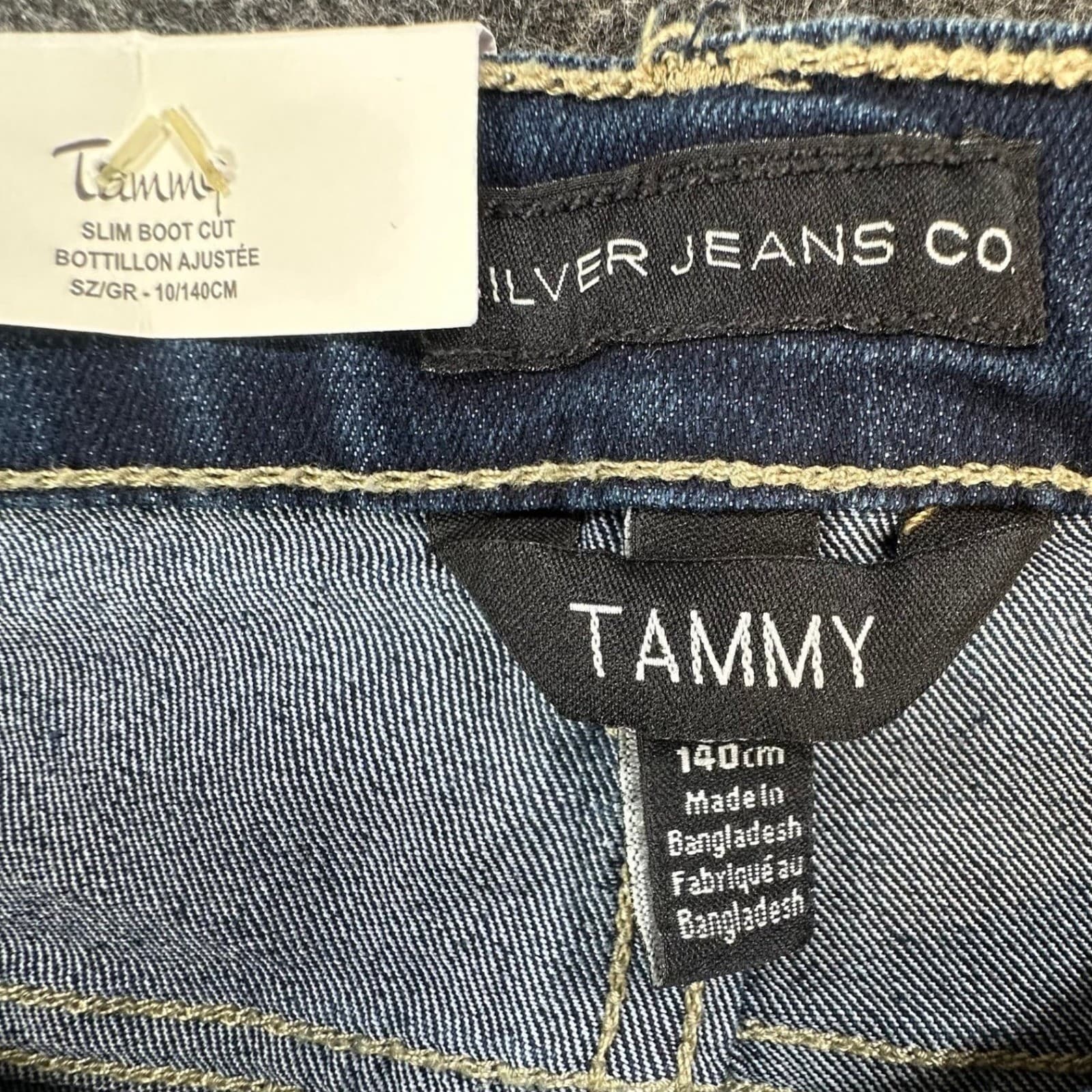 Silver Jeans Co Tammy Slim Bootcut Girls Size 10 Blue Denim Stretch Mid Rise NEW - Thumbnail 8