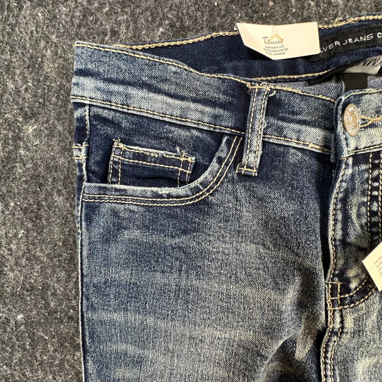 Silver Jeans Co Tammy Slim Bootcut Girls Size 10 Blue Denim Stretch Mid Rise NEW - Thumbnail 12