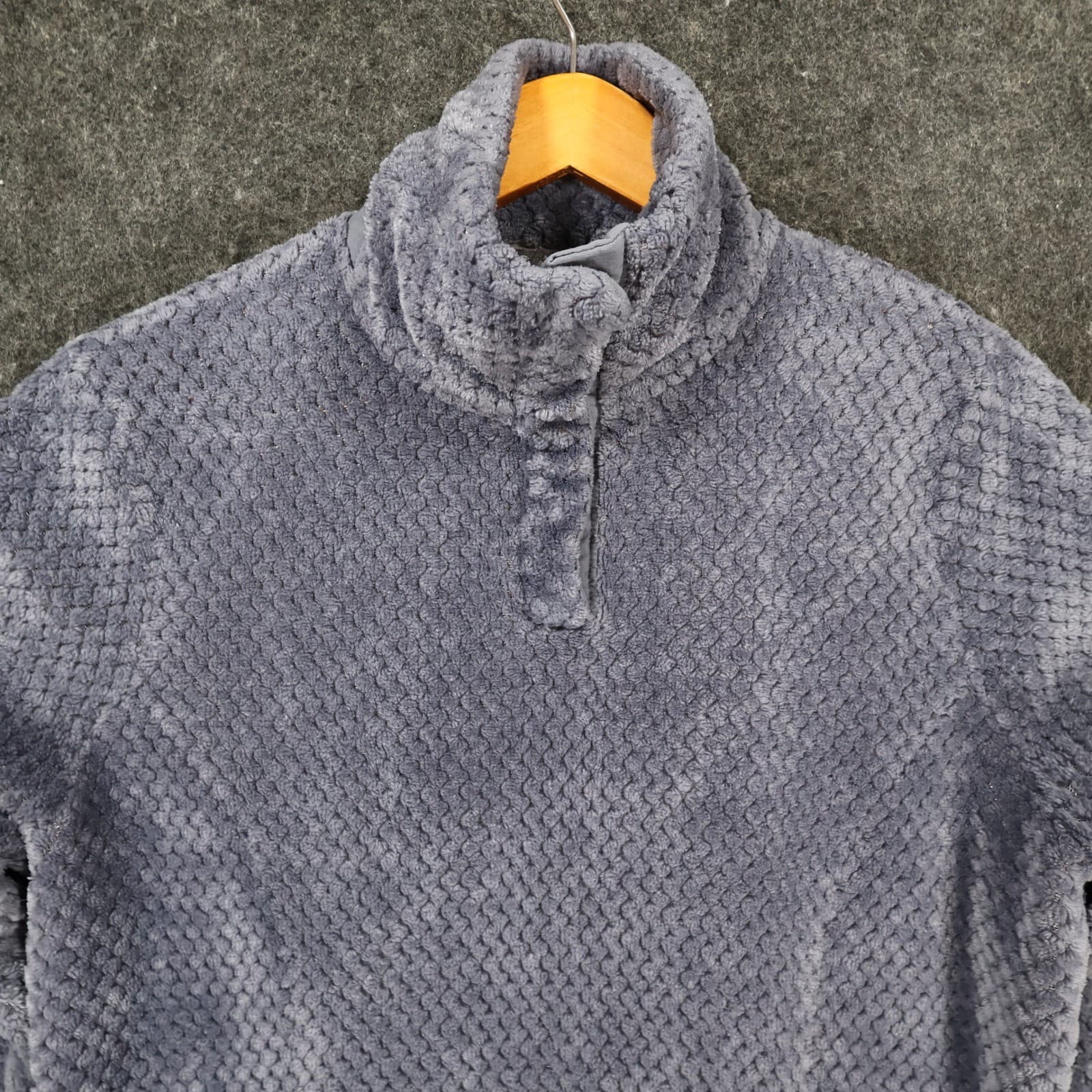 Eddie Bauer Fleece Pullover Womens Small Blue Polyester Snap Neck Honeycomb Cozy - Thumbnail 10