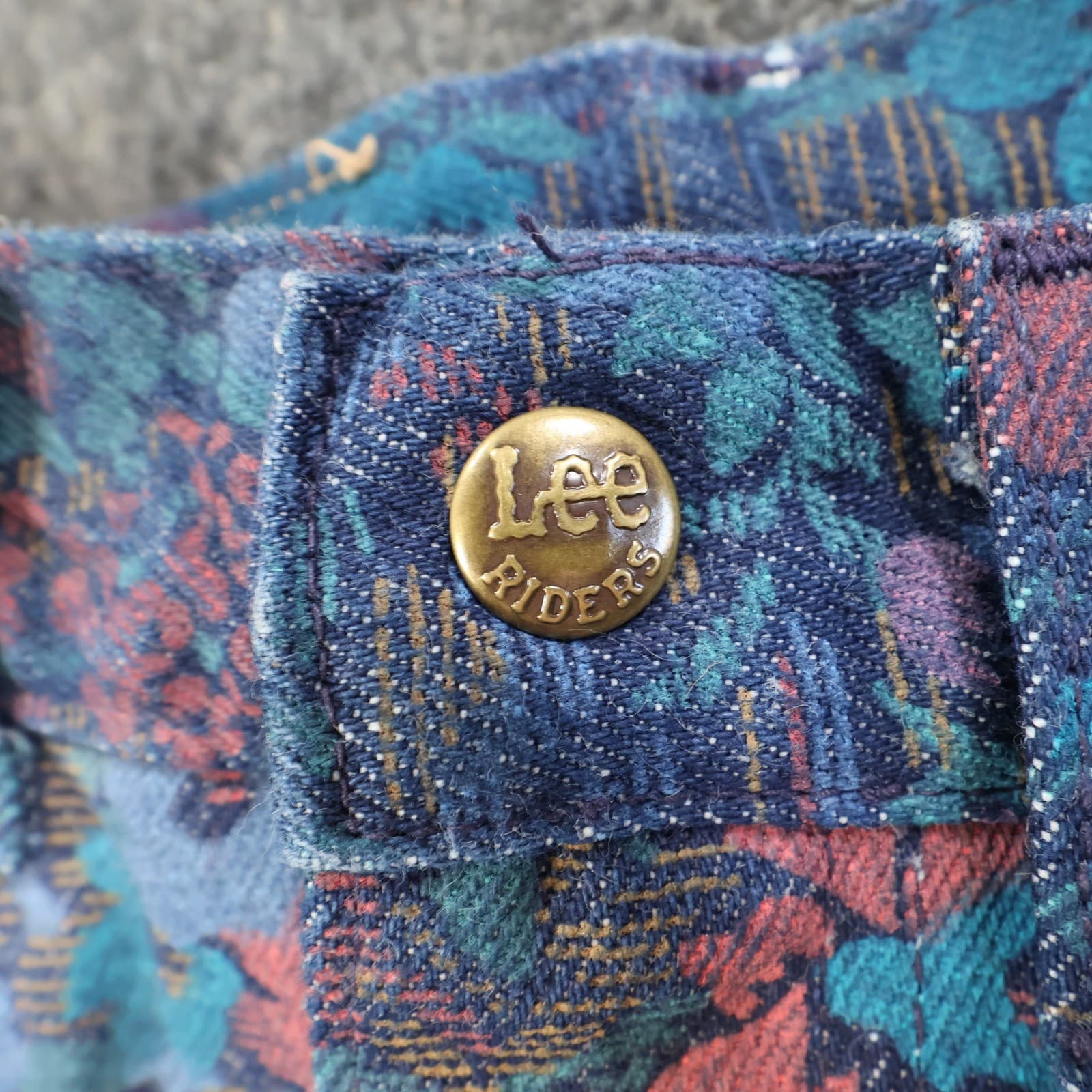 Lee Riders Jeans Girls 14 Slim Blue Floral Cotton Denim Vintage 90s Made in USA - Thumbnail 15