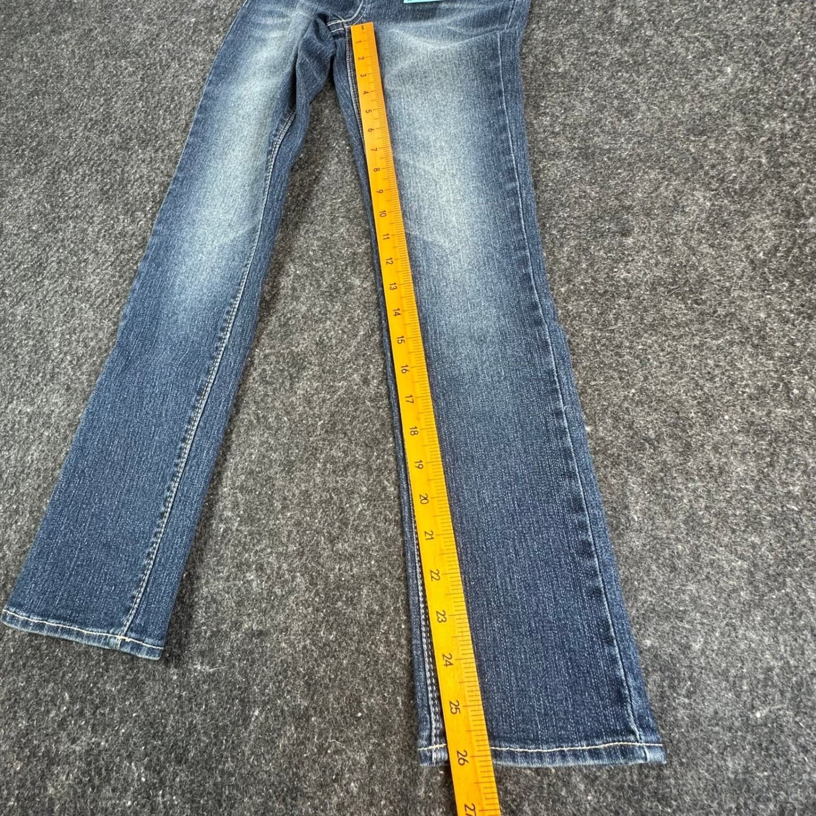 Levi's Skinny Jeans Girls 10 Blue Ramie Blend Trinity Stretch Adjustable Waist - Thumbnail 4