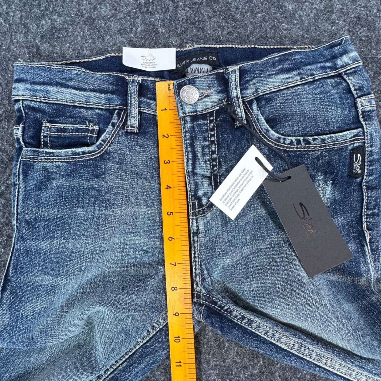 Silver Jeans Co Tammy Slim Bootcut Girls Size 10 Blue Denim Stretch Mid Rise NEW - Thumbnail 5