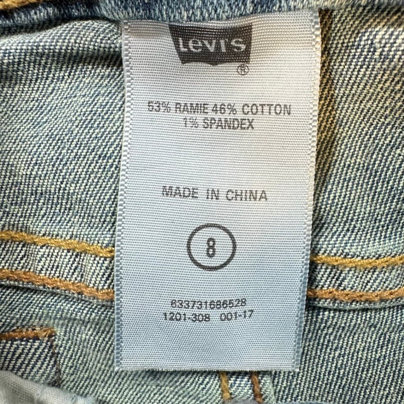 Levi's Capri Jeans Girls Size 8 Blue Denim Ramie Blend Y2K New With Tags Belt - Thumbnail 10