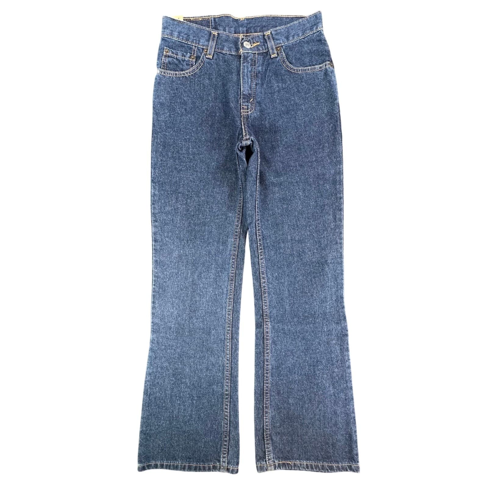 Levis 517 Flare Jeans Girls 12 Blue Cotton Regular Fit Y2K New Old Stock - Thumbnail 2