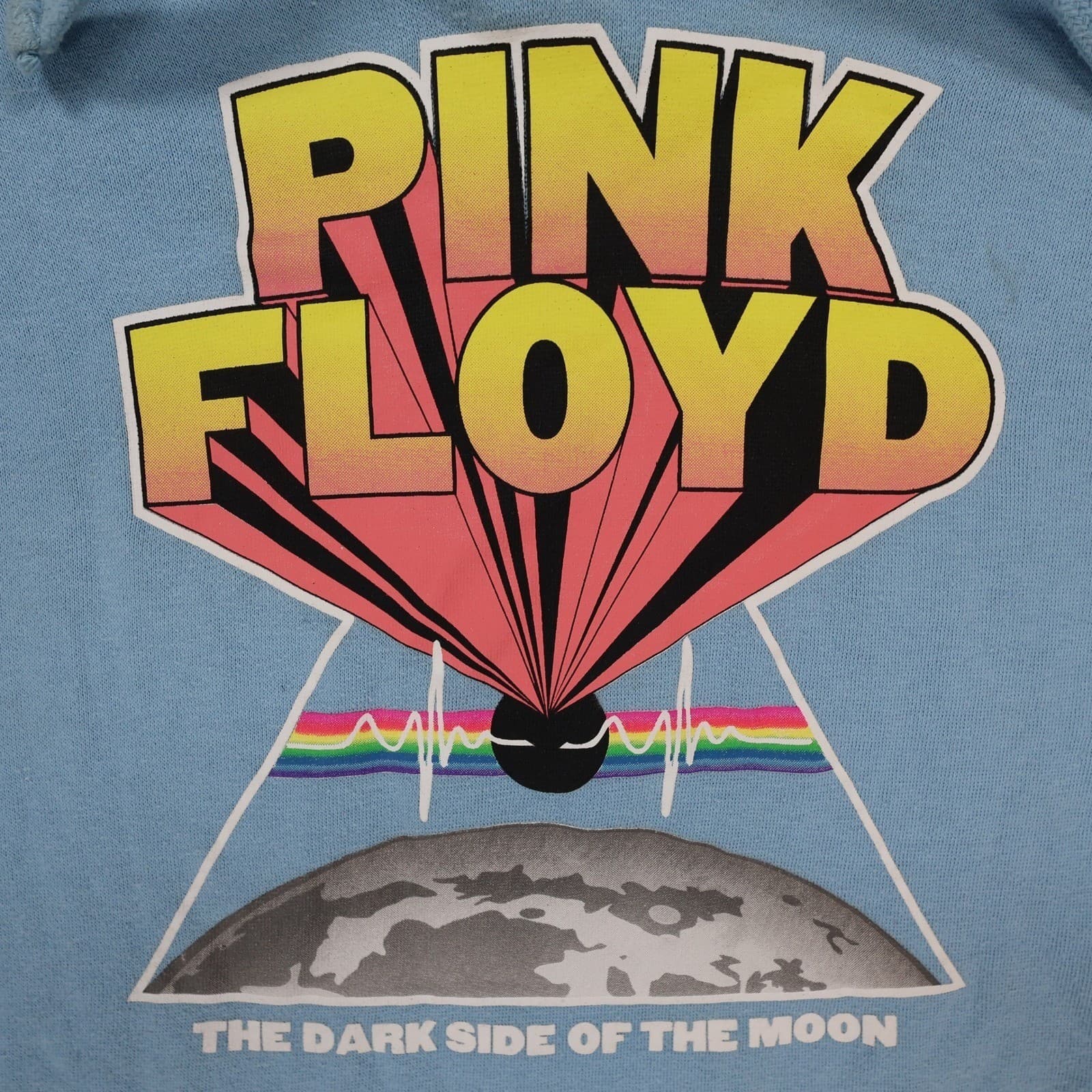 Pink Floyd Hoodie Mens Large Light Blue Cotton Dark Side of the Moon Graphic - Thumbnail 9