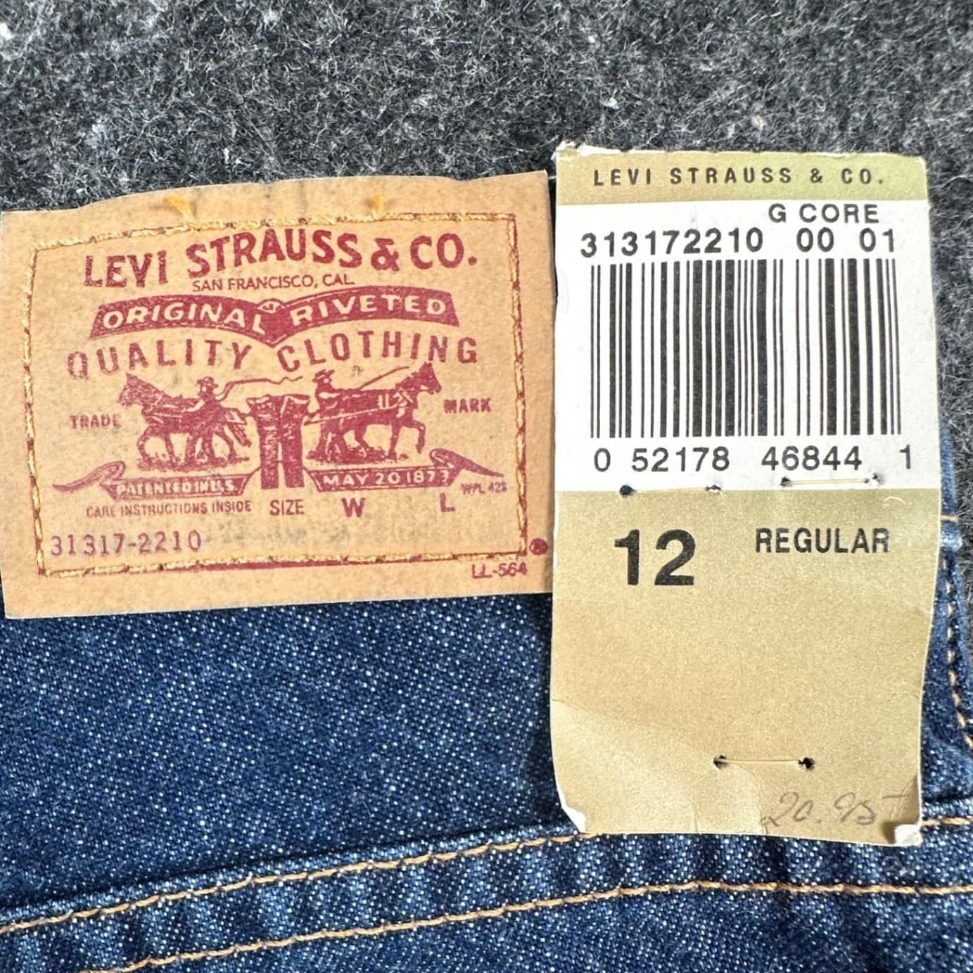 Levis 517 Flare Jeans Girls 12 Blue Cotton Regular Fit Y2K New Old Stock - Thumbnail 7