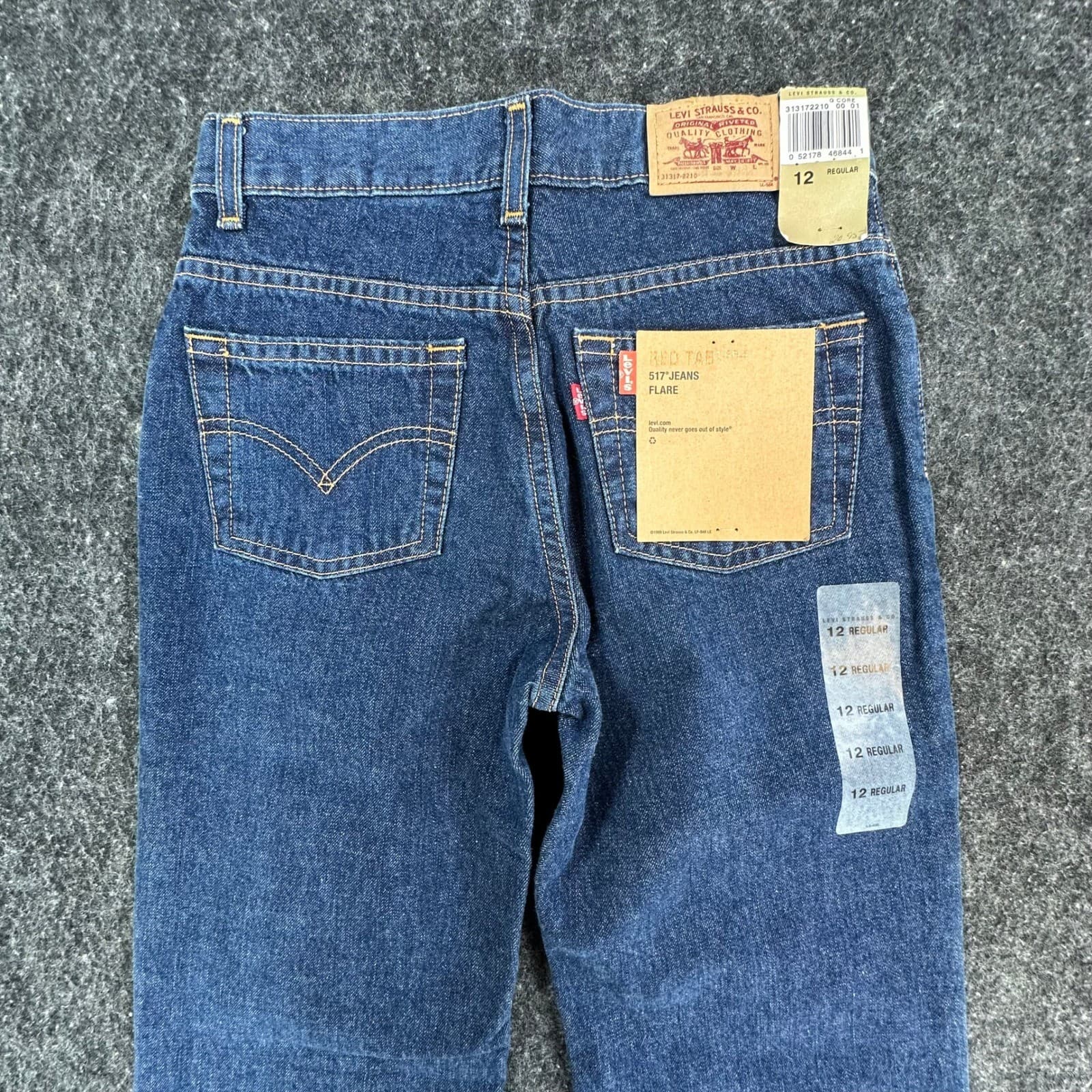 Levis 517 Flare Jeans Girls 12 Blue Cotton Regular Fit Y2K New Old Stock - Thumbnail 11