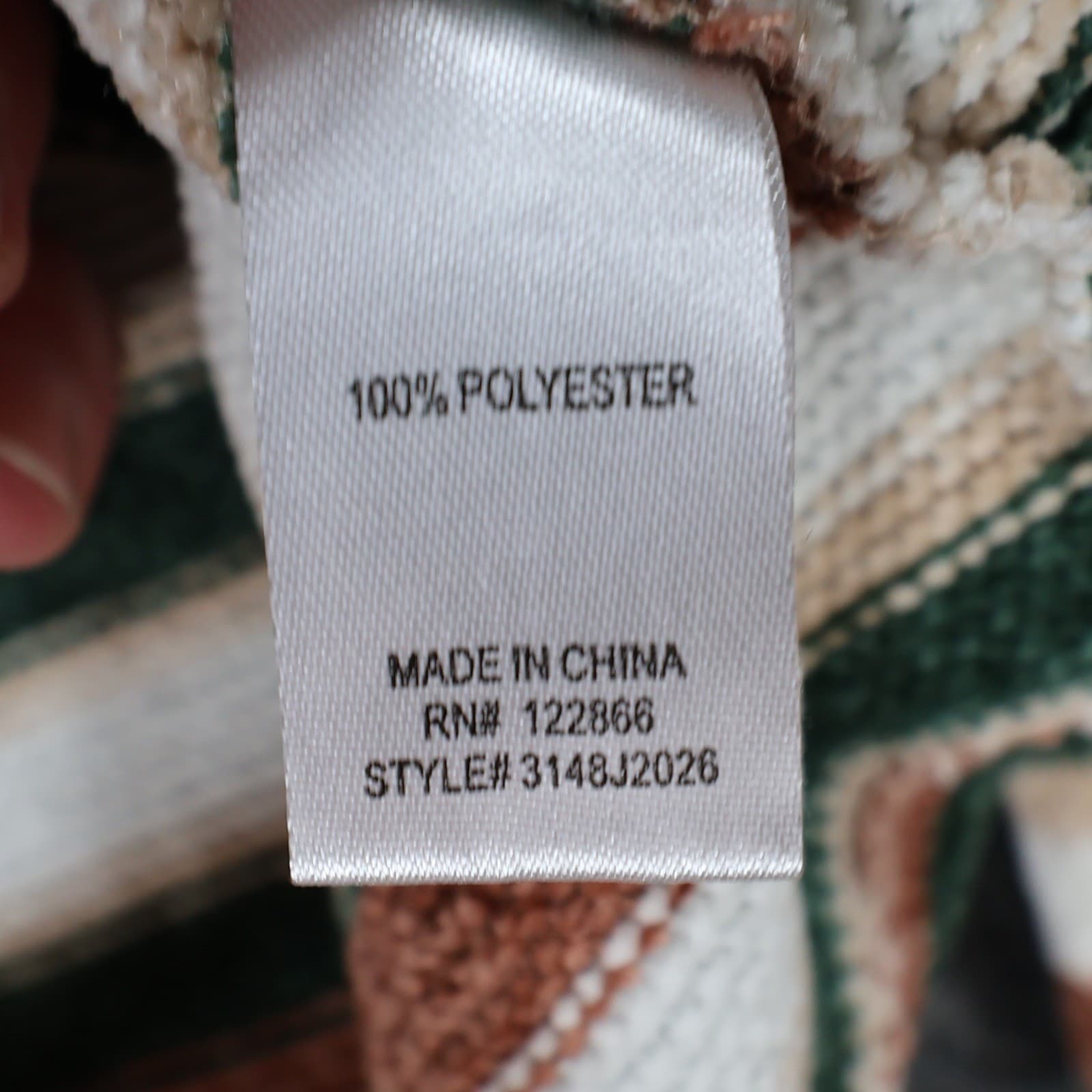 Chenault Sweater Womens M Green Brown Striped Polyester Relaxed Knit Top - Thumbnail 8