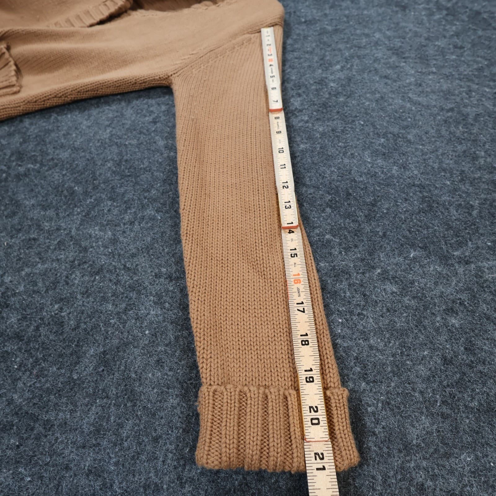 FDJ French Dressing Cardigan Sweater Womens Small Brown Cotton Shawl Collar Knit - Thumbnail 4