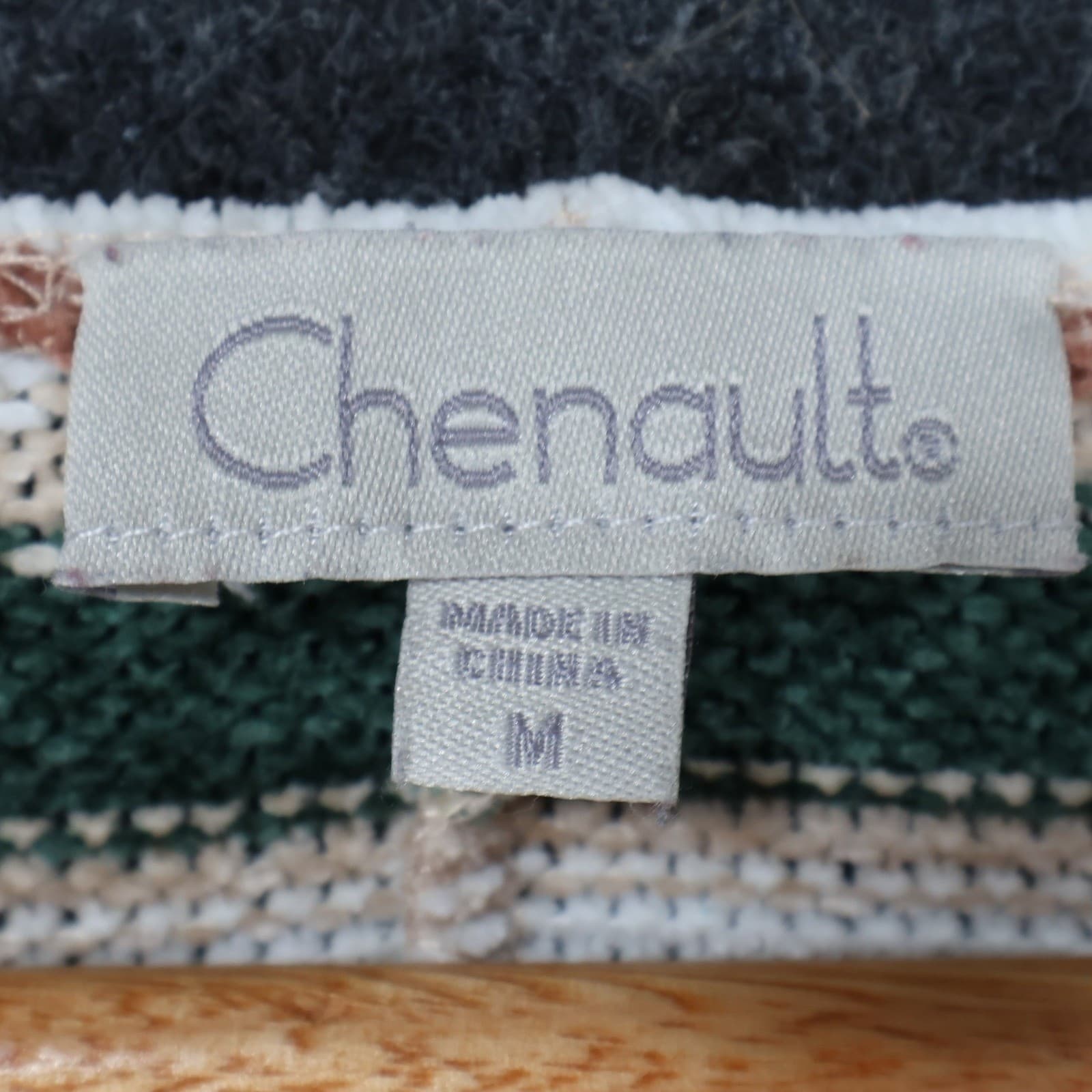 Chenault Sweater Womens M Green Brown Striped Polyester Relaxed Knit Top - Thumbnail 7