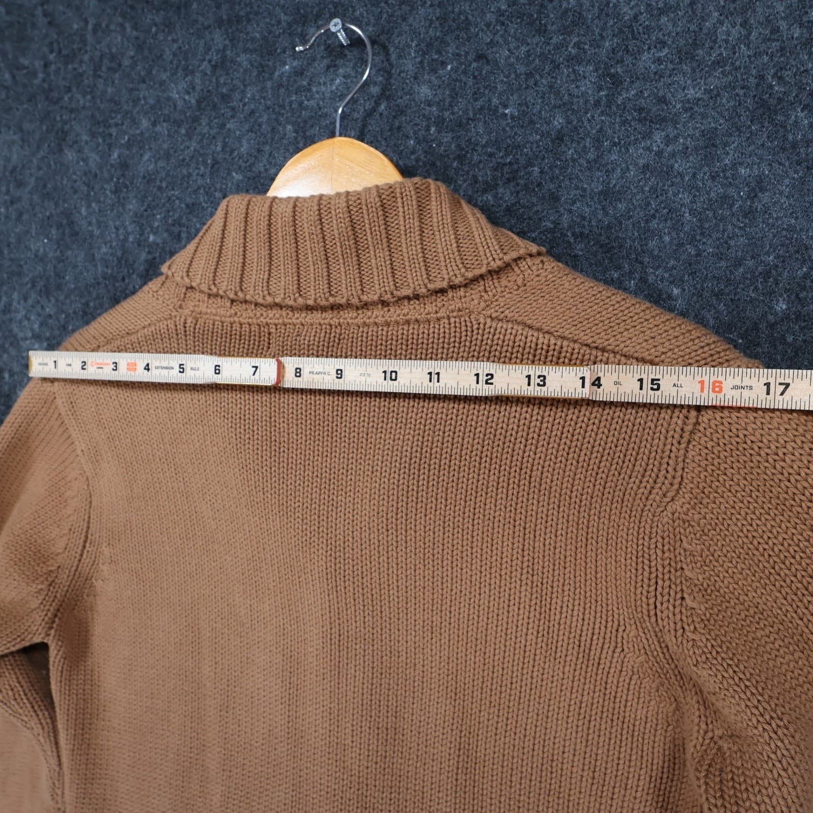 FDJ French Dressing Cardigan Sweater Womens Small Brown Cotton Shawl Collar Knit - Thumbnail 6